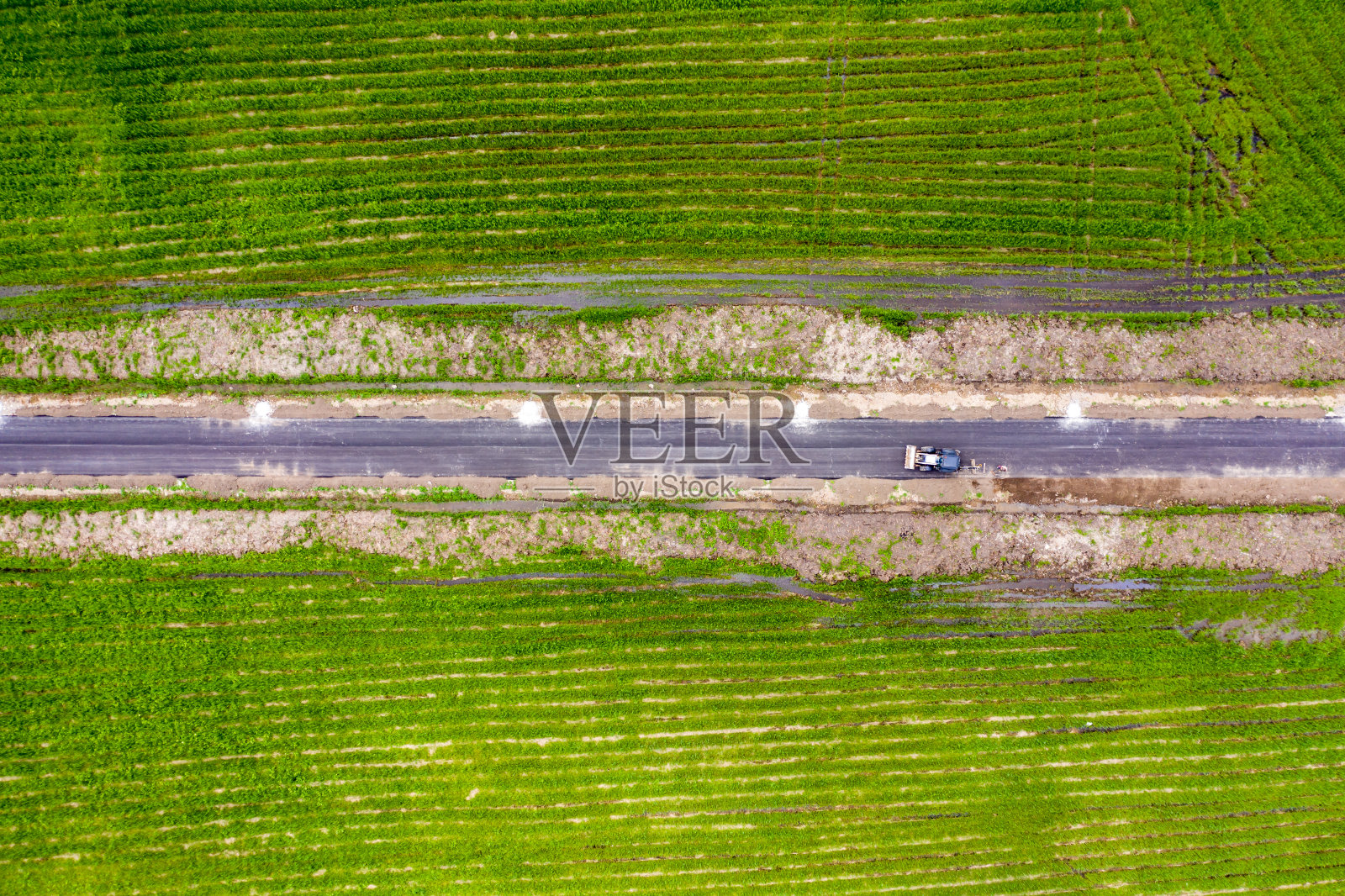 道路施工无人机视图照片摄影图片