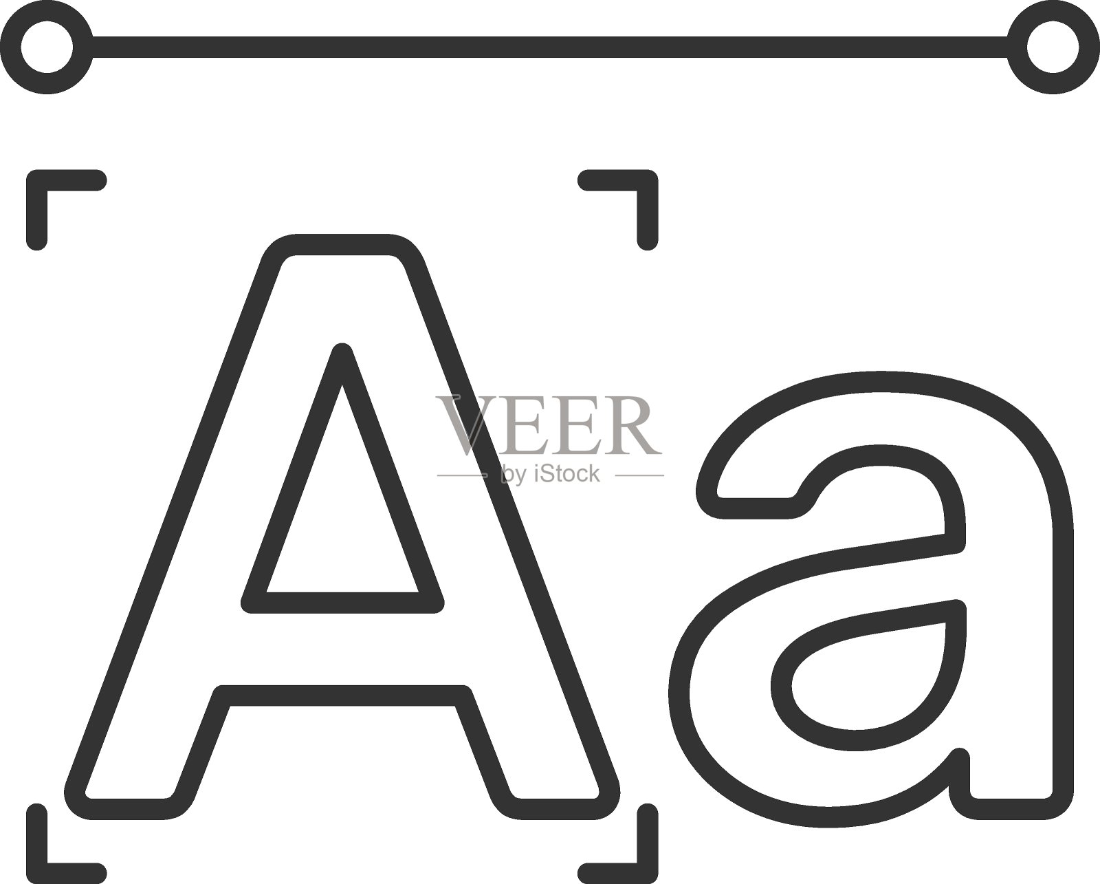 字母大小写转换矢量图标设计，胶印符号，数字打印机服务标志，Cmyk彩色打印设备库存插图，字体大小概念插画图片素材