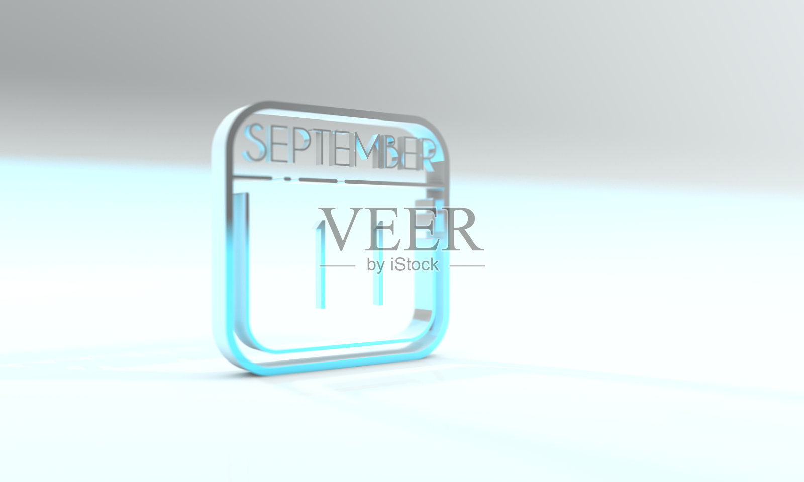 9月11日。氰化物彩色日历图标。蓝色背景。3D插图，3D渲染。照片摄影图片