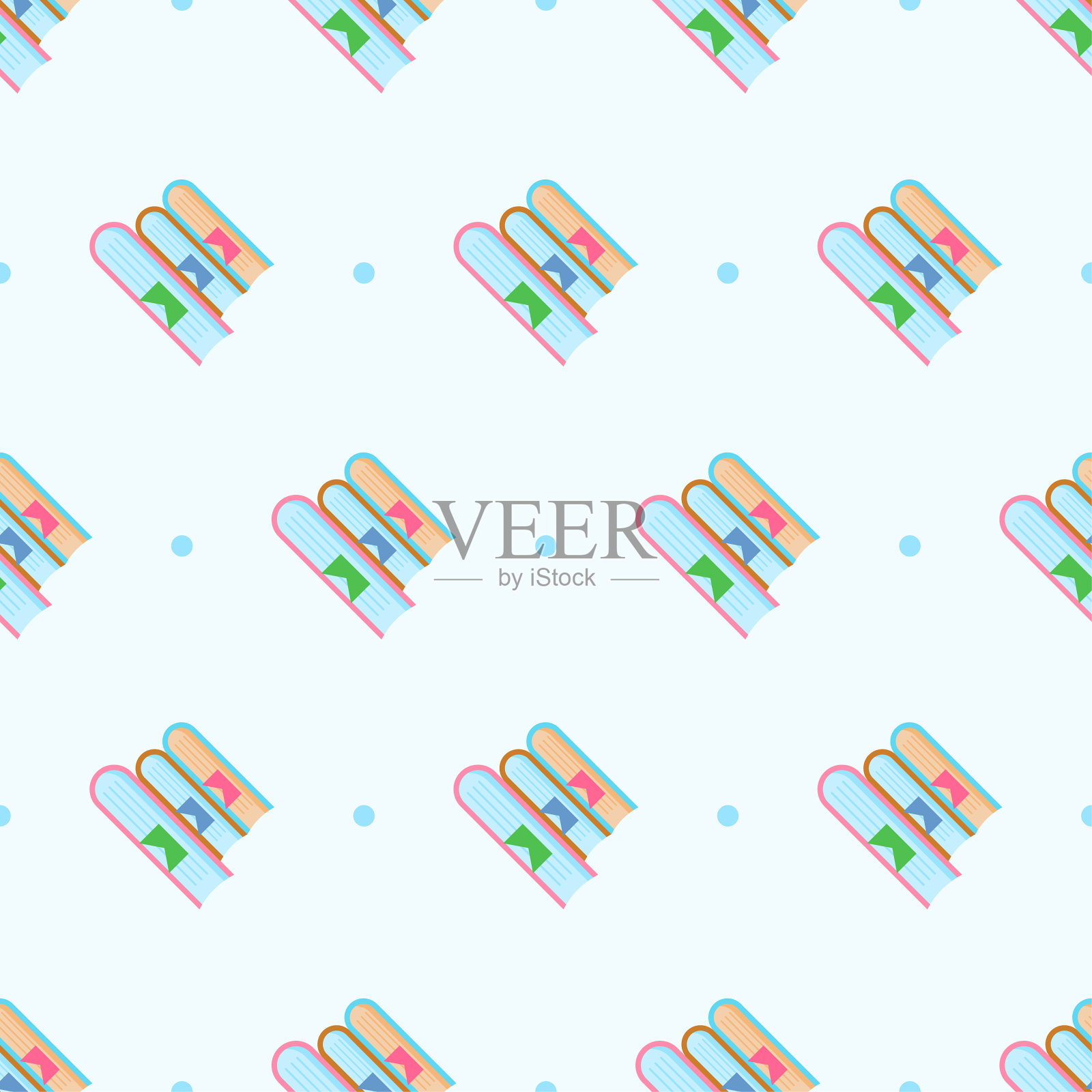 无缝图案抽象元素教育学校学院学习书籍矢量设计风格背景插图纹理印花纺织品，服装，礼品包装，壁纸，蜡笔插画图片素材