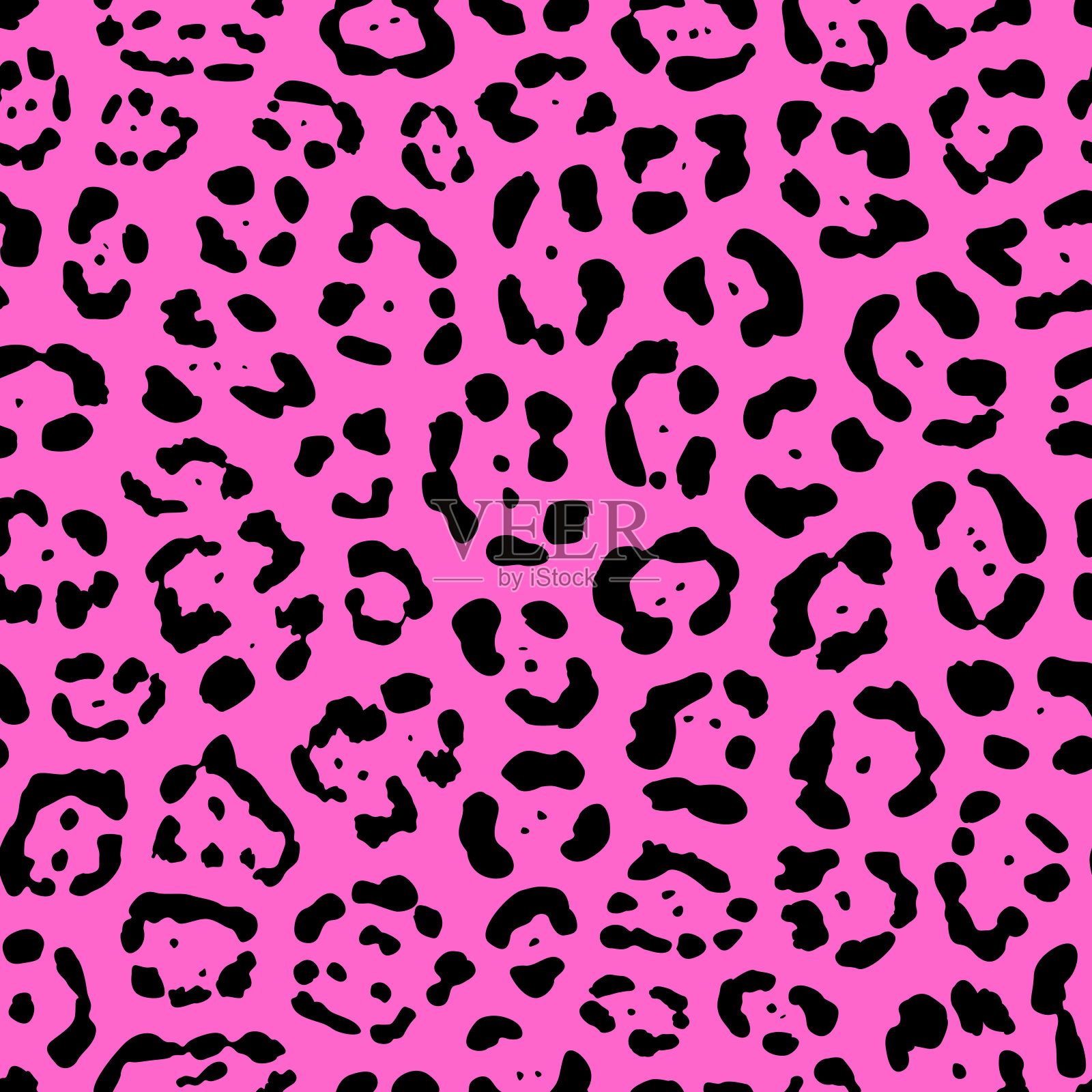 粉红色美洲虎斑纹。动物图案。动物的地方。捷豹印刷。插画图片素材