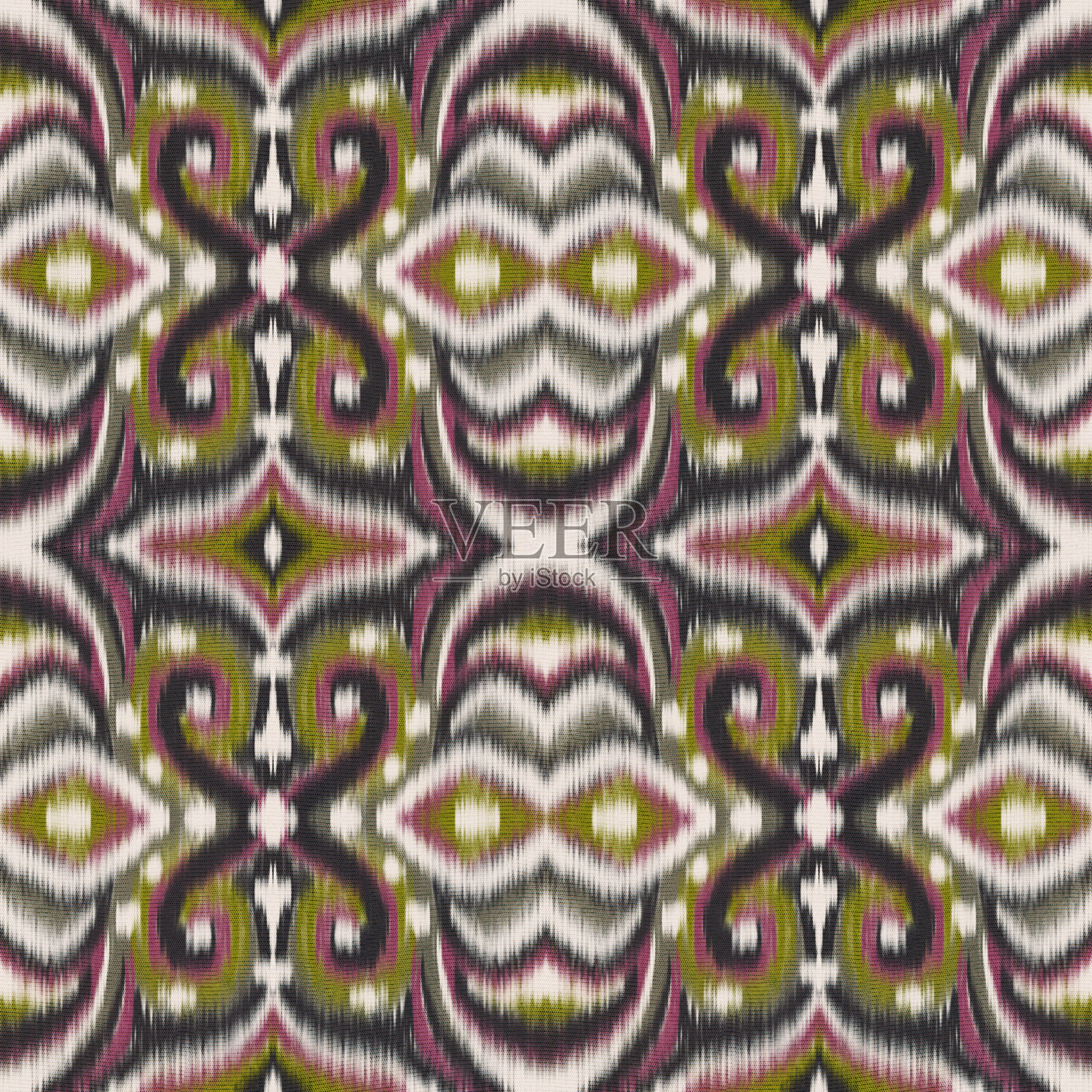 无缝伊卡特模式插画图片素材