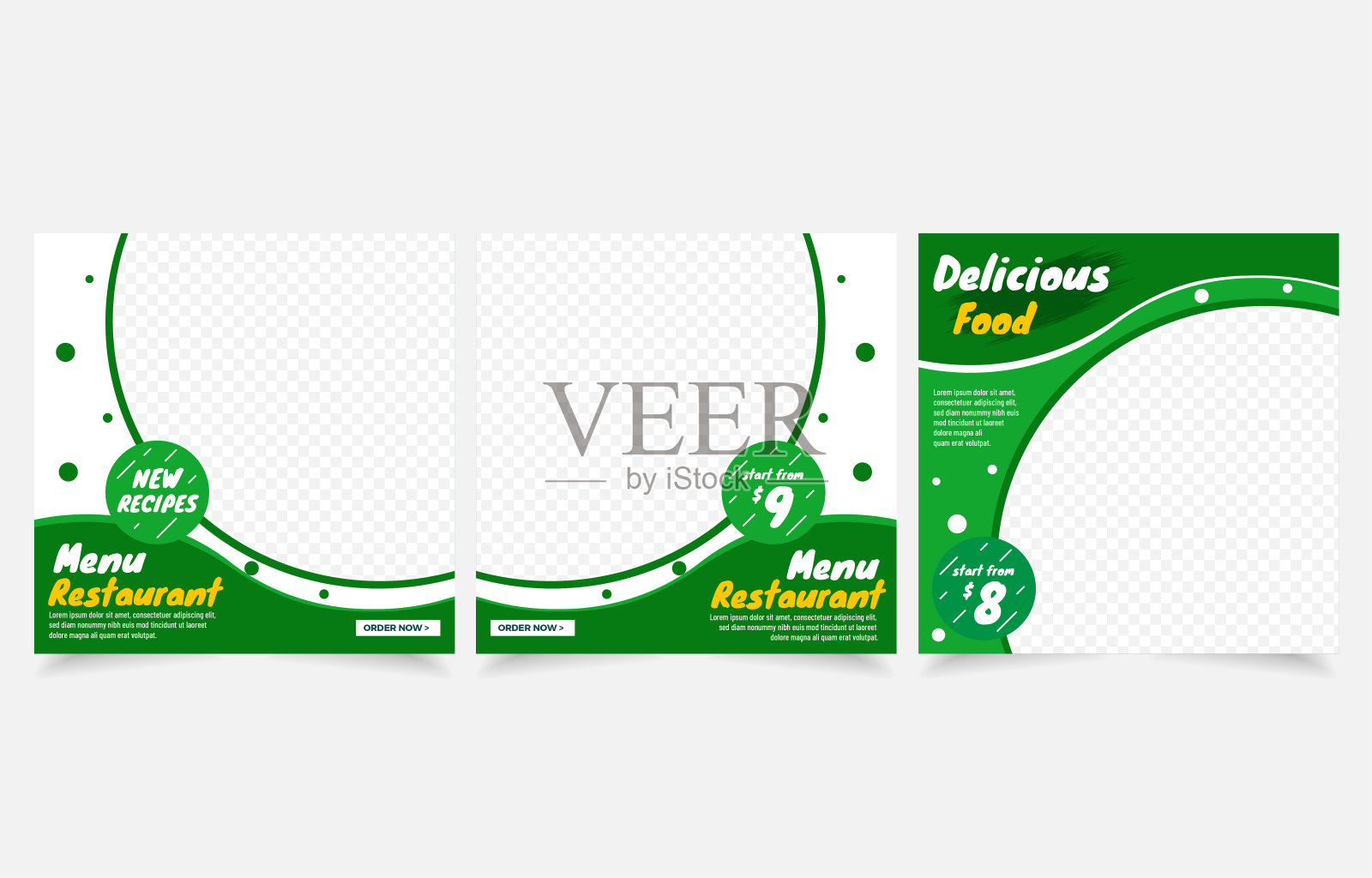 横幅向量社交媒体张贴餐厅设计模板素材