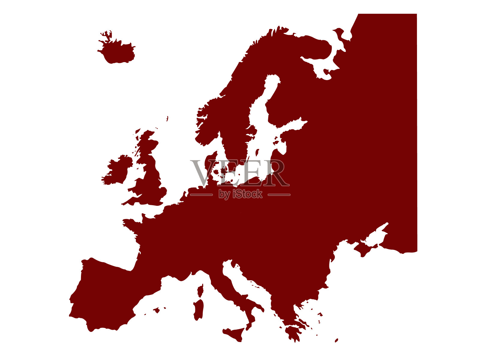 欧洲大陆的地图插画图片素材
