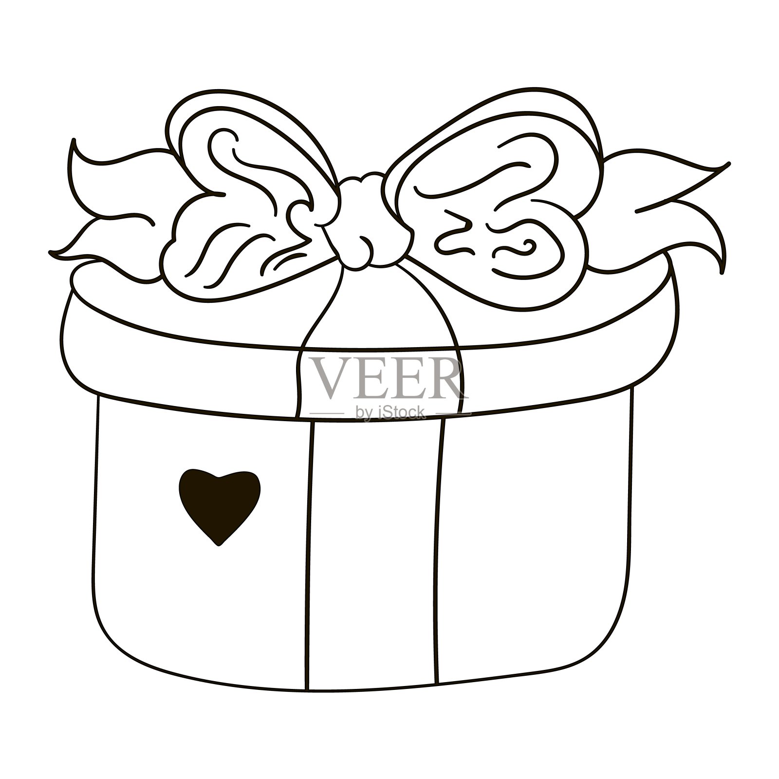 手绘礼盒。孤立的插图在白色背景插画图片素材