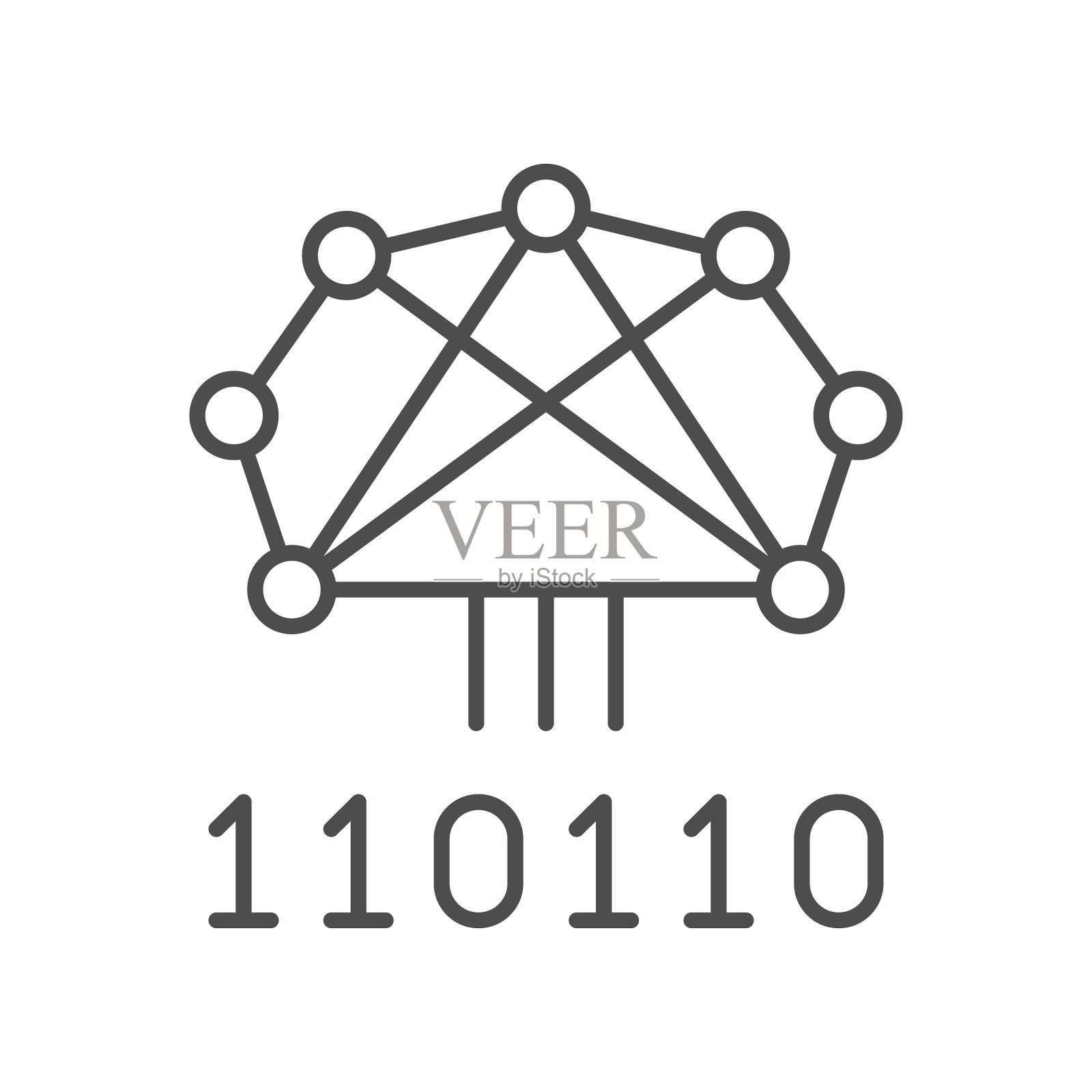 数字网络线条轮廓图标插画图片素材