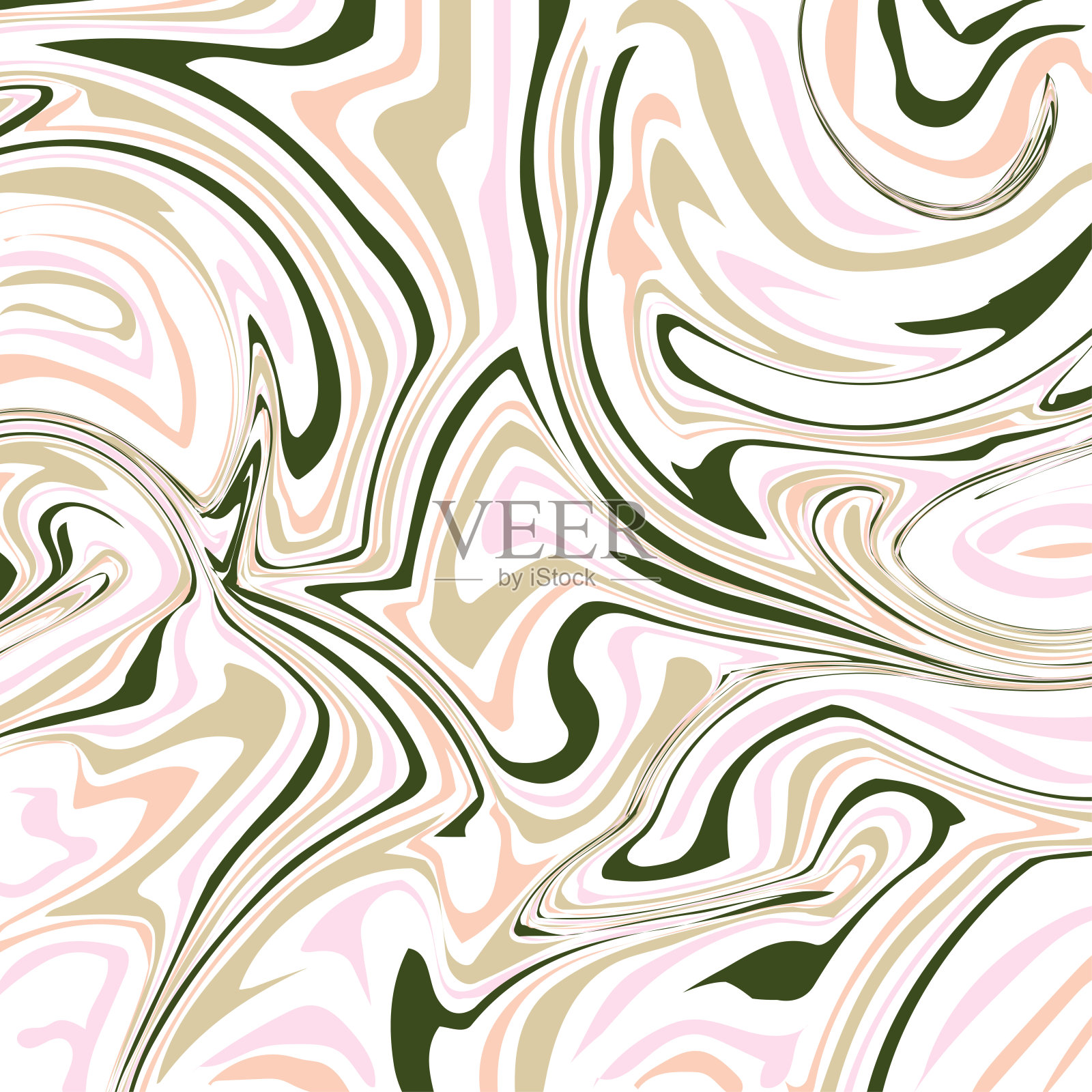 抽象的粉红色和绿色波浪大理石背景。现代趋势插画图片素材
