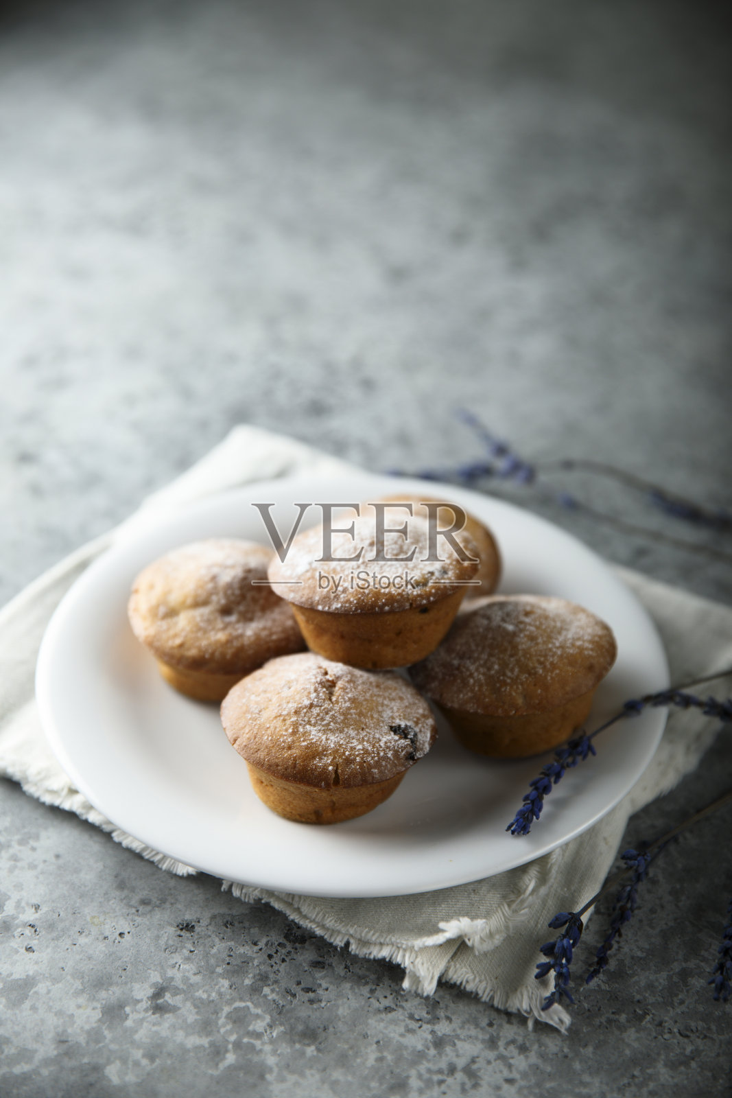 薰衣草松饼照片摄影图片