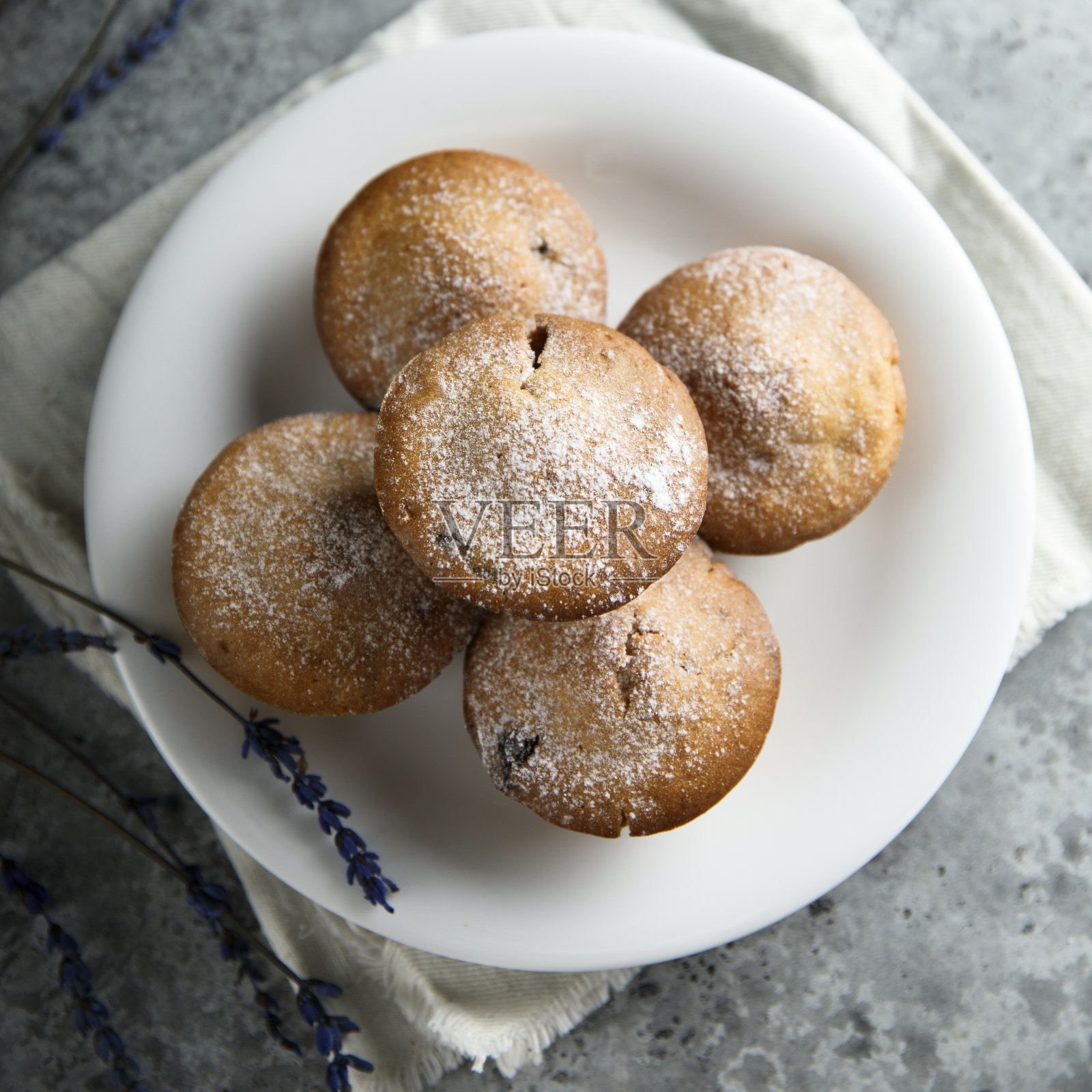 薰衣草松饼照片摄影图片