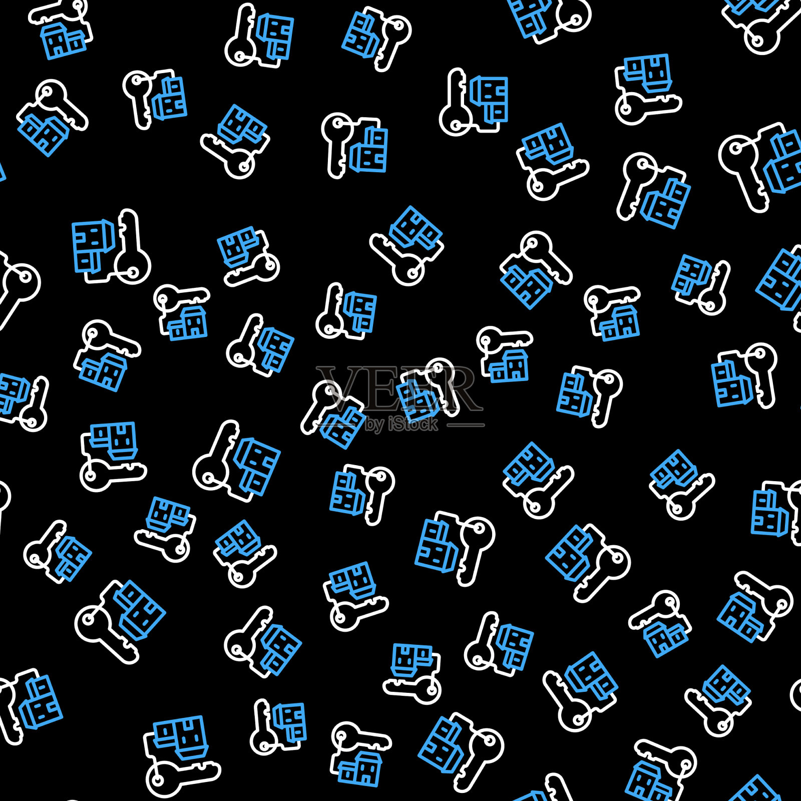 线赢屋与关键图标隔离无缝插画图片素材