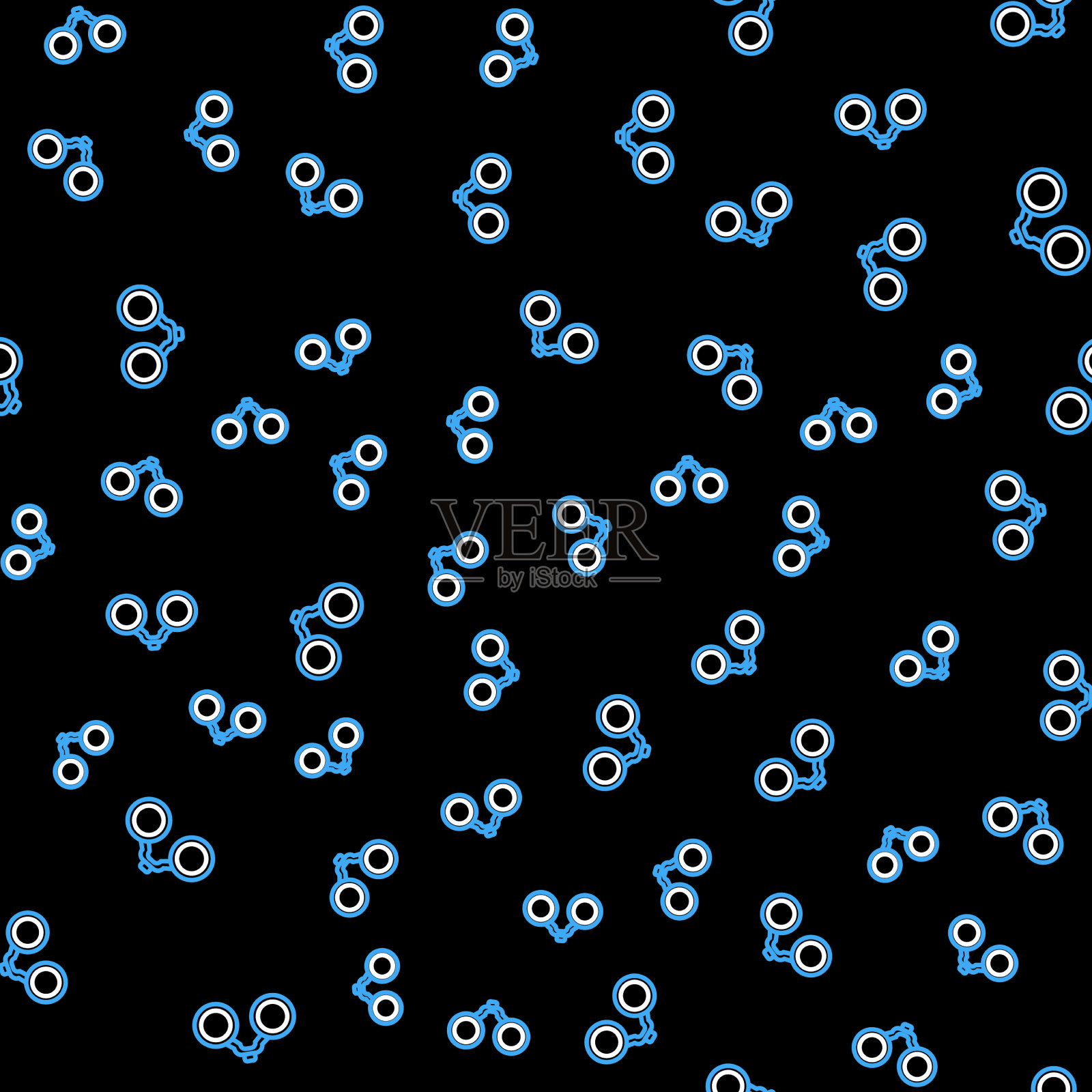 线双筒图标孤立无缝模式上插画图片素材