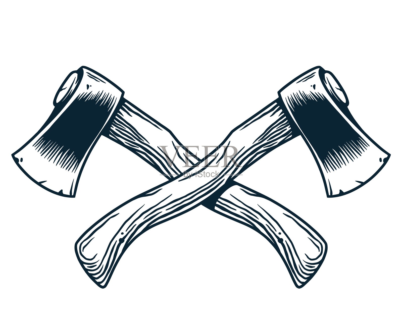 伐木工人的斧头或斧头。斧砍的插画图片素材