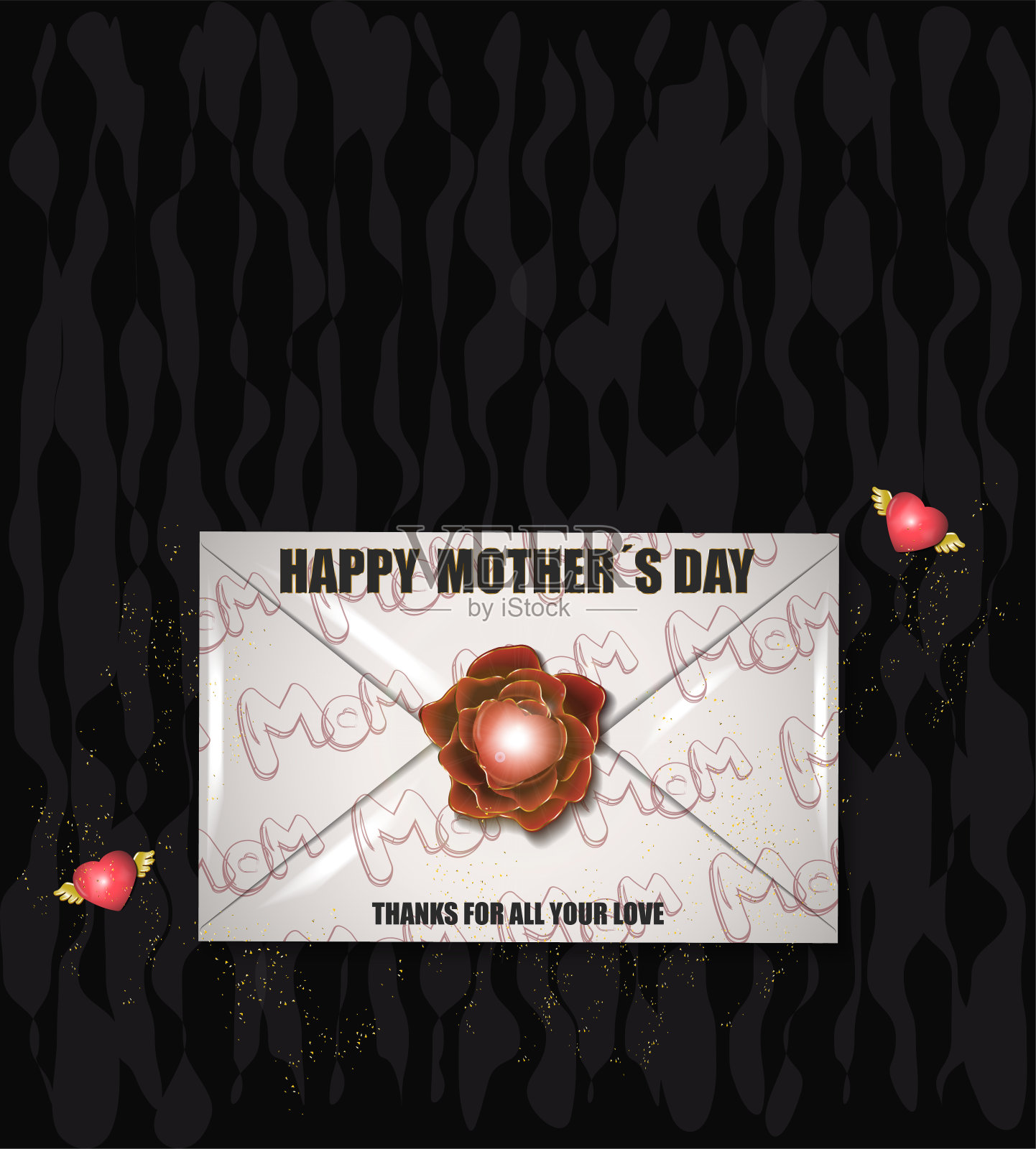 母亲节快乐。谢谢你的爱插画图片素材