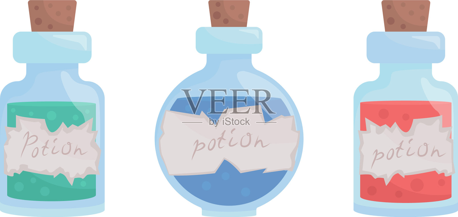 药水瓶半平颜色项目设置图标素材