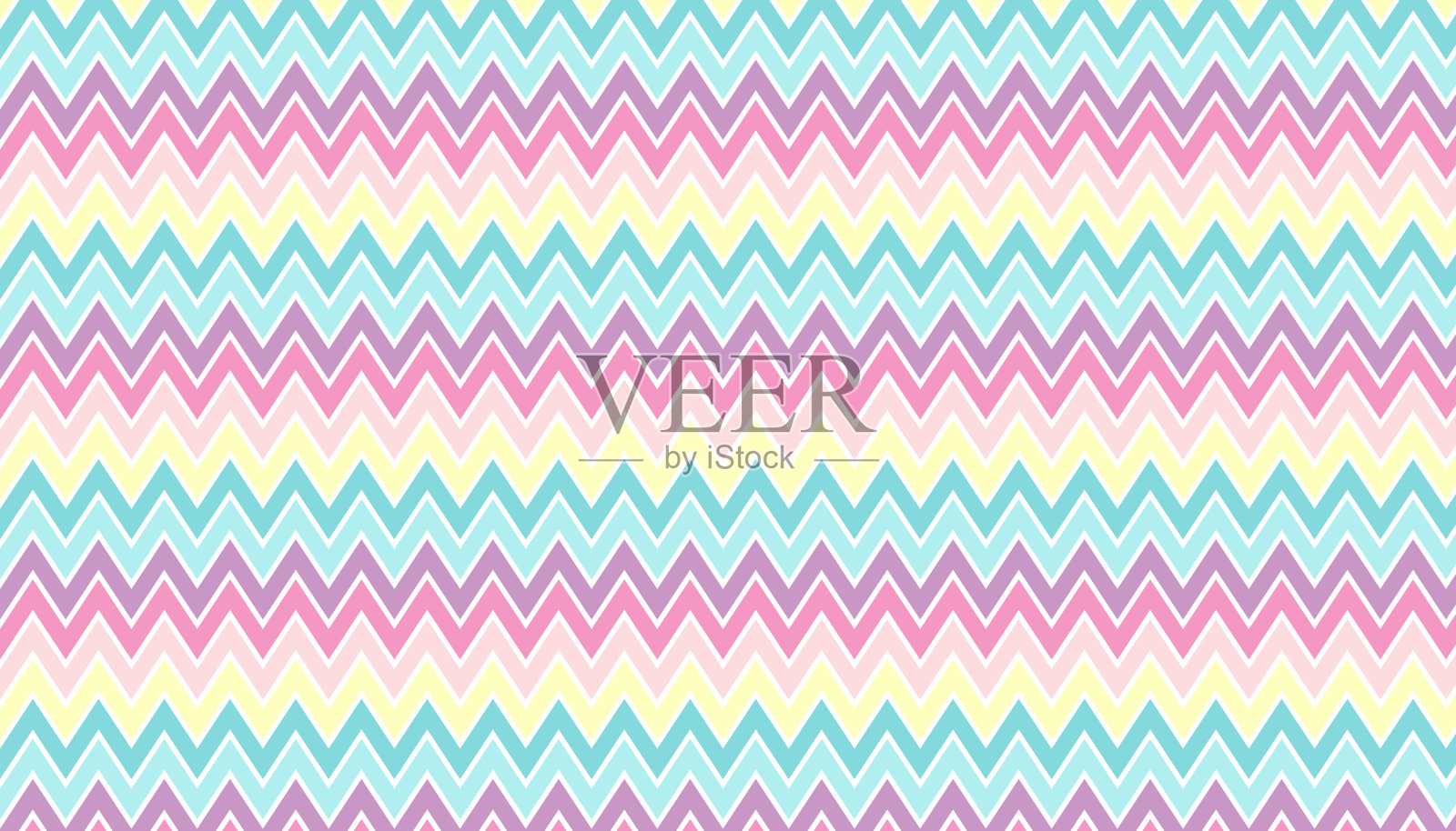 抽象之字形无缝背景。现代彩色条纹图案，柔和的人字形壁纸。矢量插图。插画图片素材