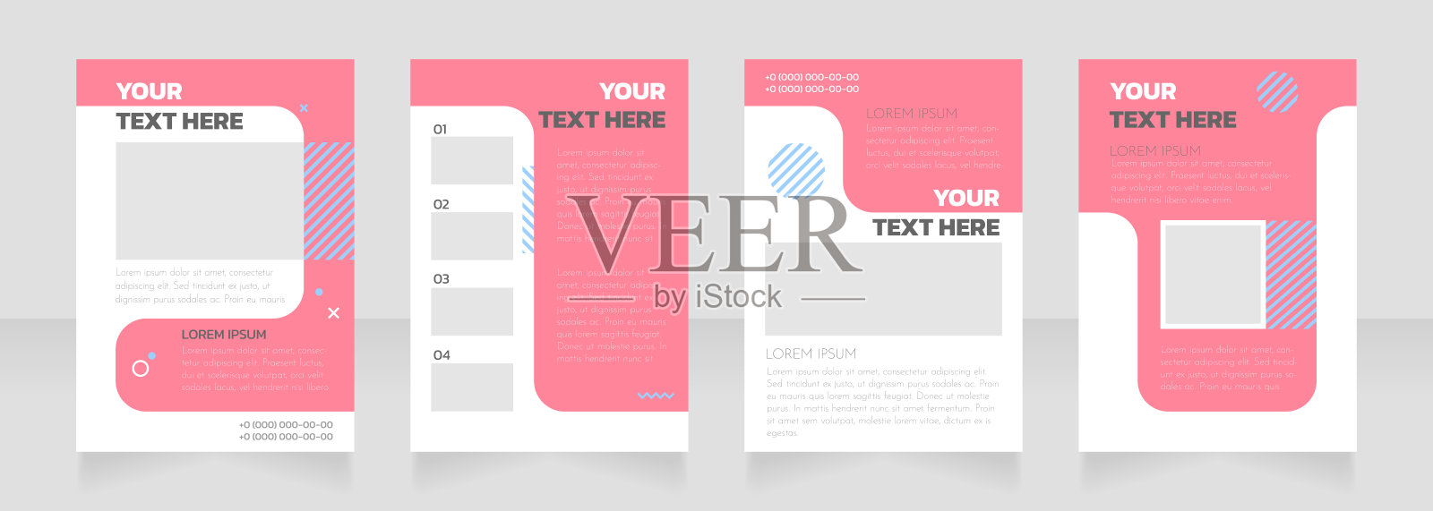 化妆师服务粉色和白色空白宣传册布局设计设计模板素材