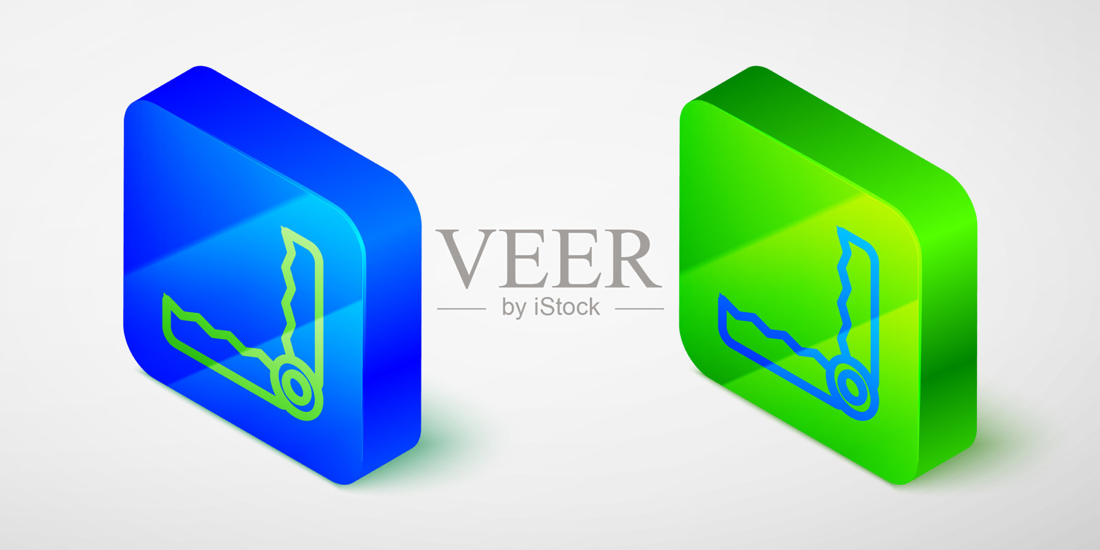 在灰色上孤立的等距线陷阱狩猎图标图标素材