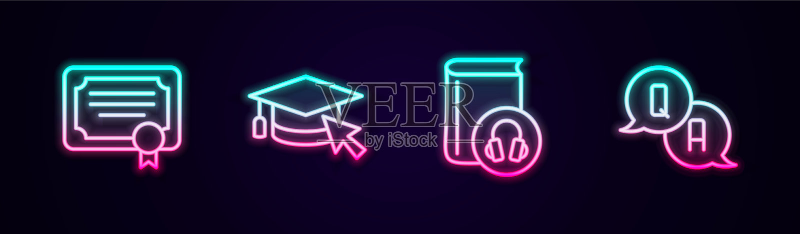 设置行证书模板的毕业帽图标素材