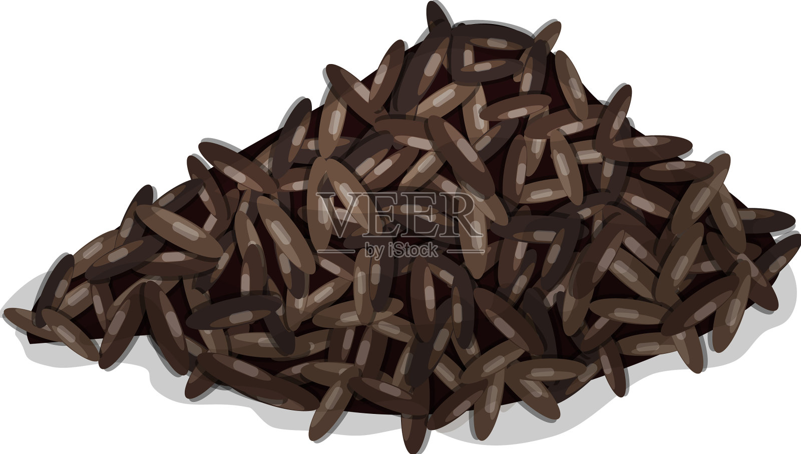 有机大米图标卡通农场食品设计元素图片