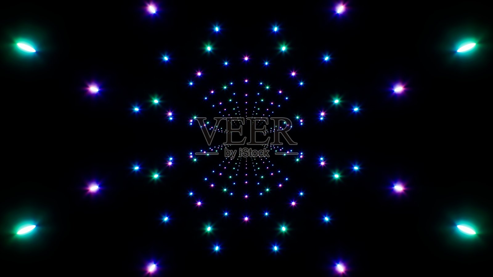 霓虹灯闪闪发光的粒子隧道背景照片摄影图片