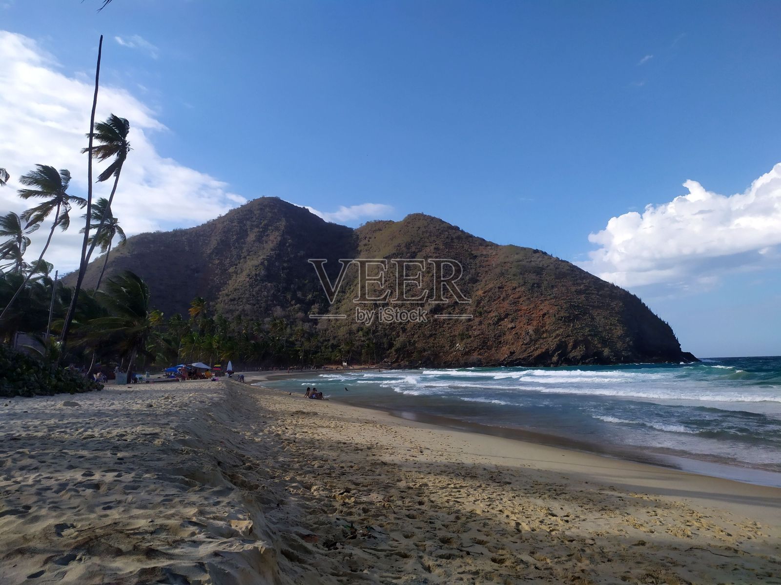 委内瑞拉加勒比海的海岸线和海滩。照片摄影图片