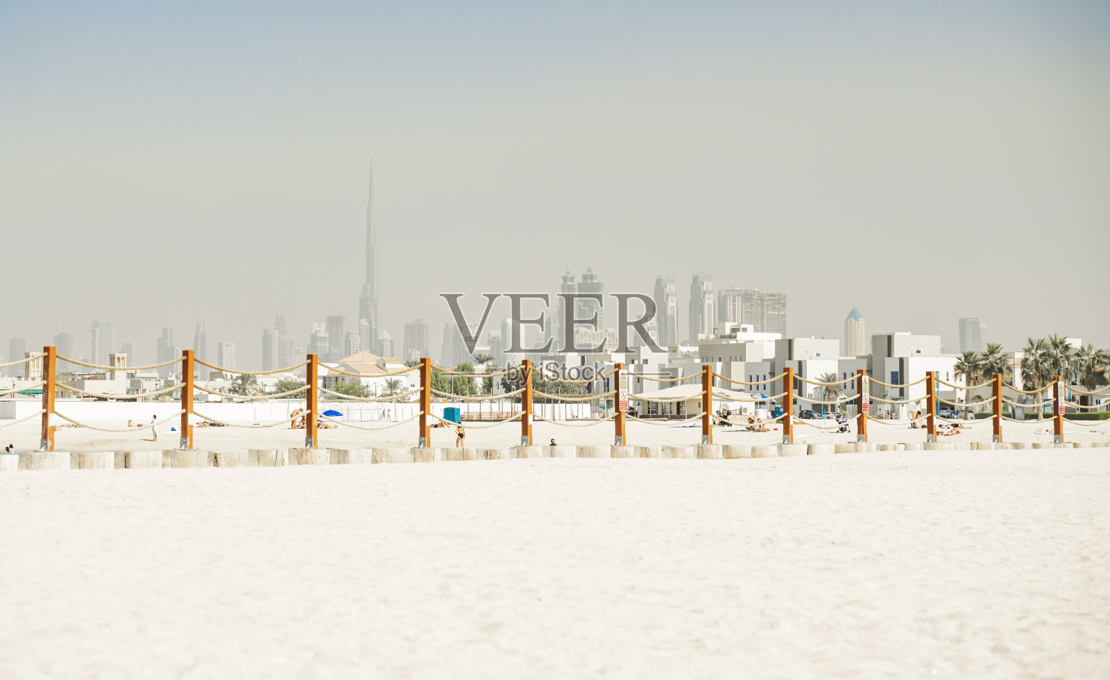 迪拜风筝海滩的城市景观照片摄影图片