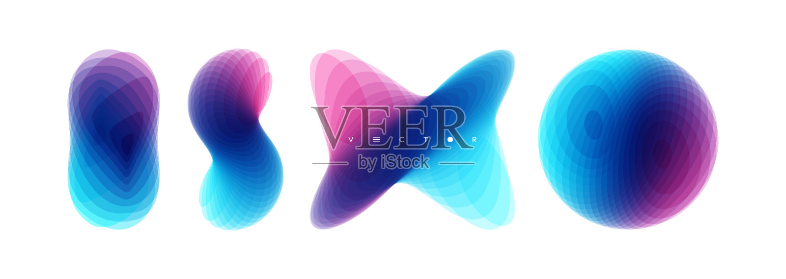 各种重叠元素的集合。抽象的几何设计。矢量插图的横幅，布告，海报或传单。插画图片素材