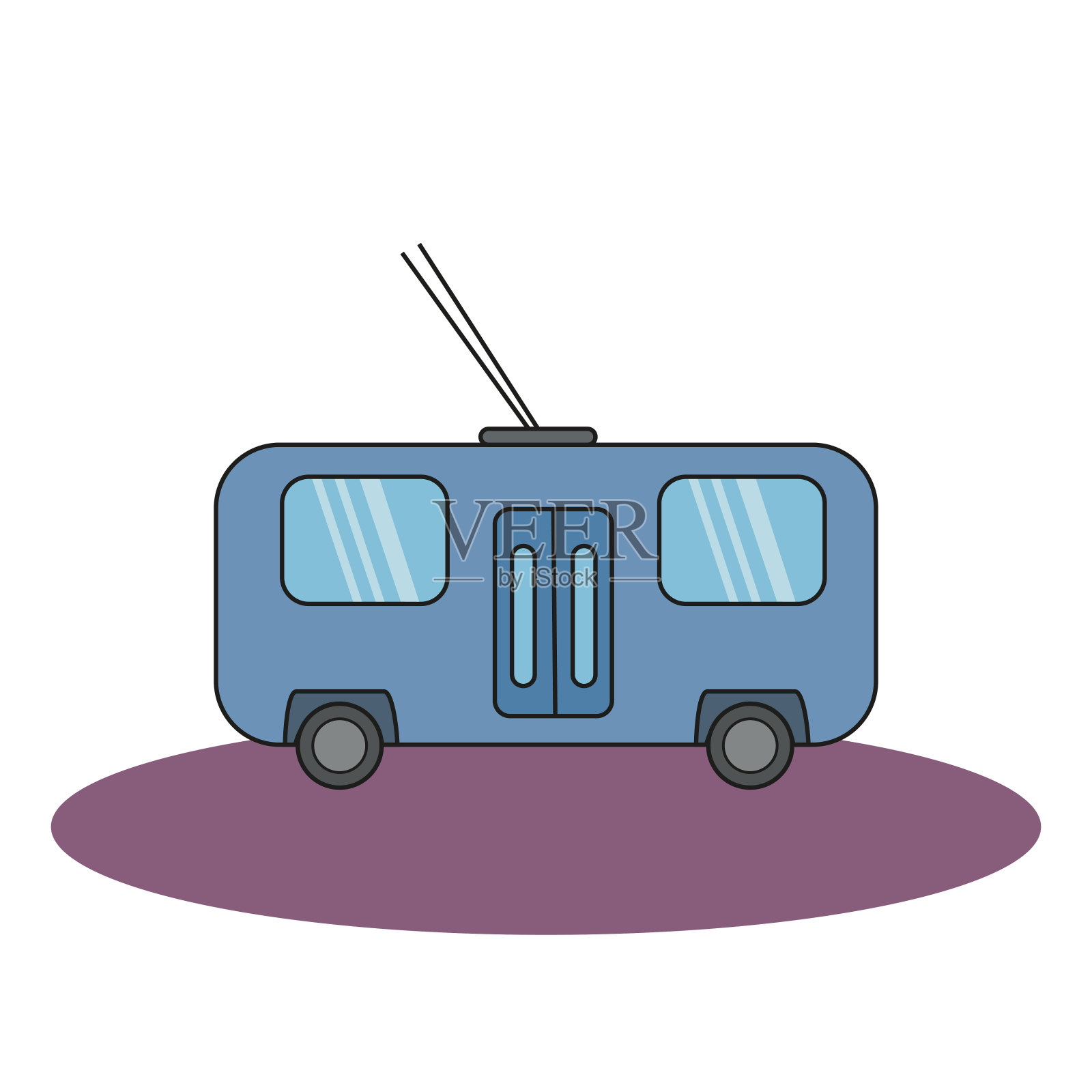 无轨电车设计元素图片