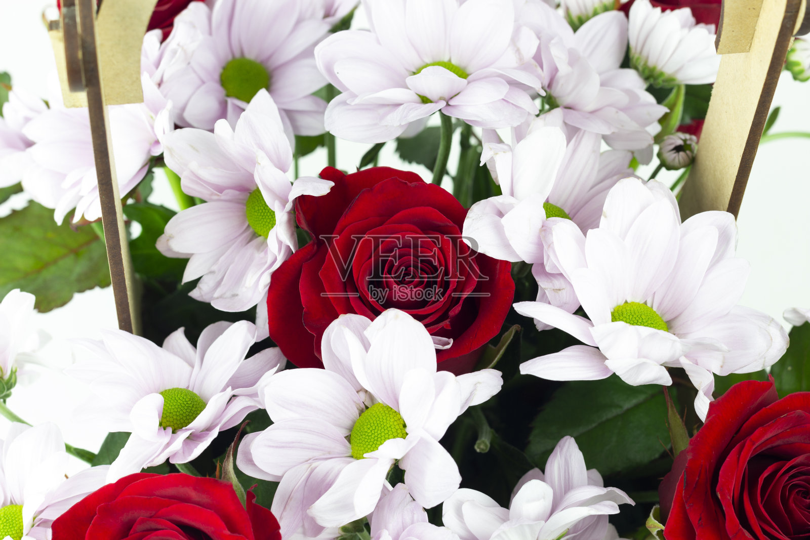 花篮里的花束的特写照片摄影图片