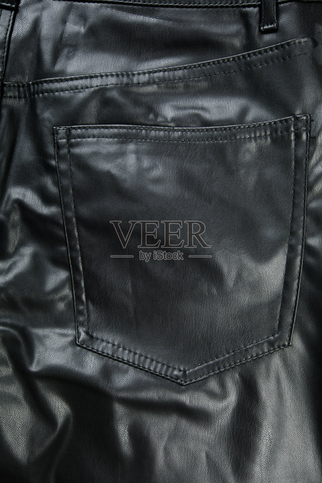 黑色纯素皮裤近距离观察照片摄影图片