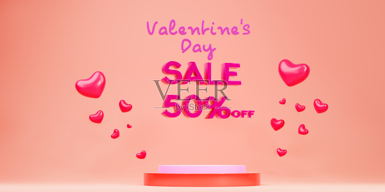 情人节五折优惠banner广告照片摄影图片