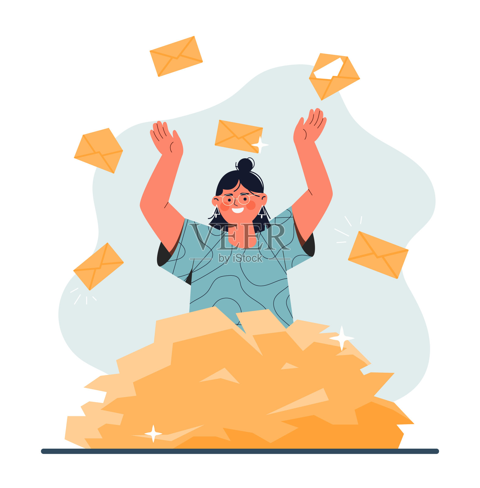 堆信件插画图片素材