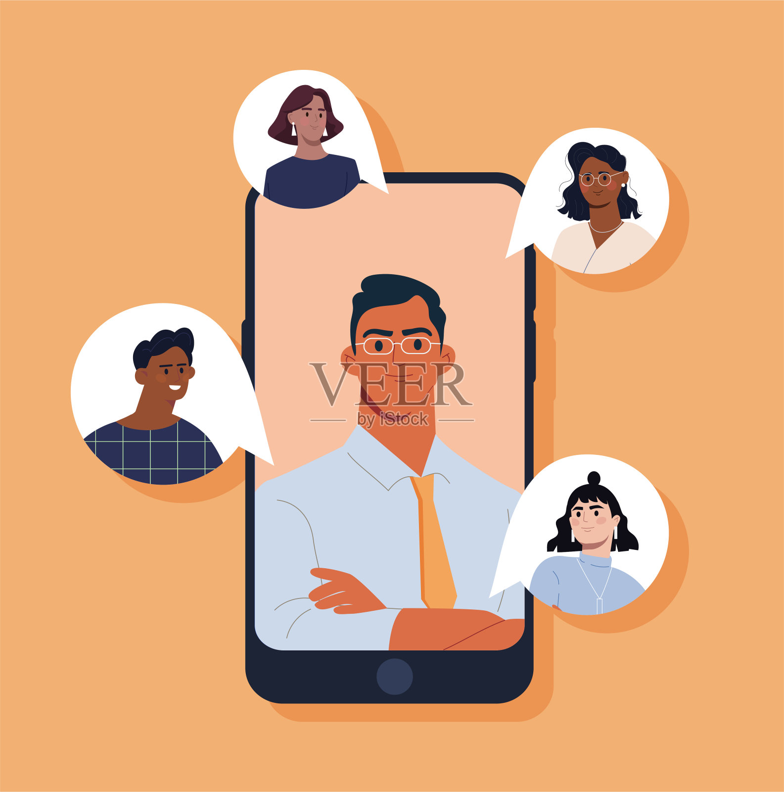 社交网络的概念插画图片素材