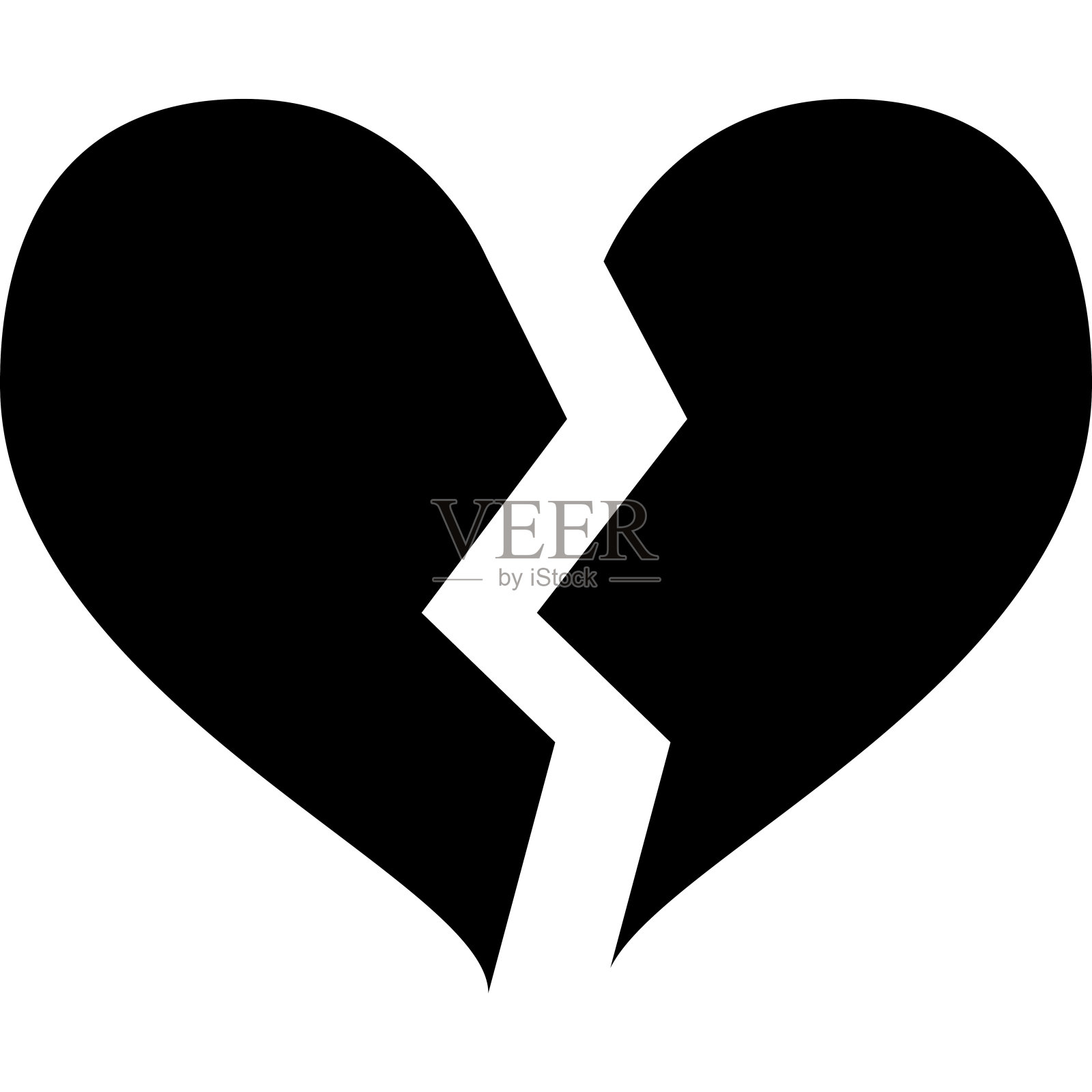 心碎字形图标矢量插画图片素材