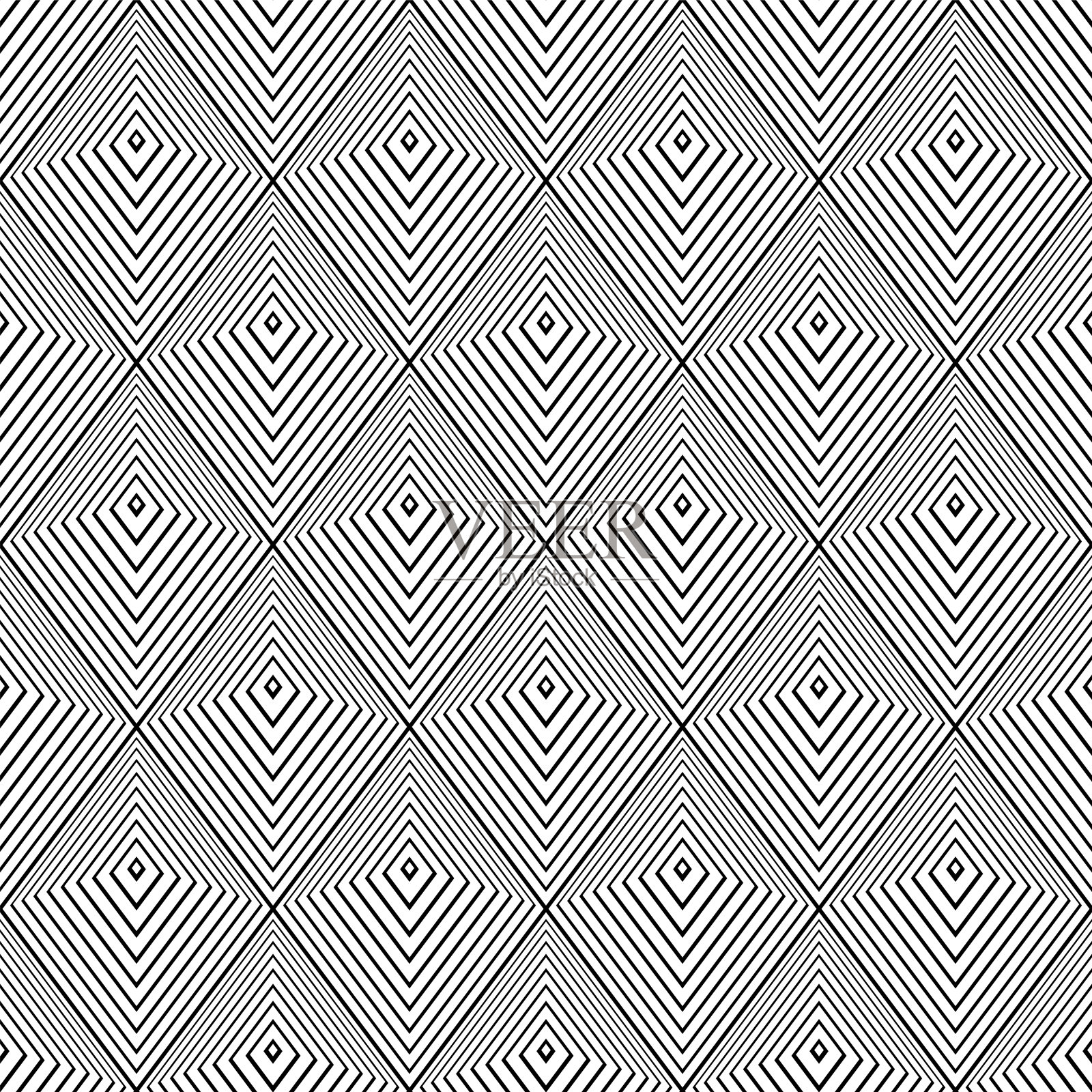 无缝钻石op艺术图案。3 d的错觉效果。插画图片素材