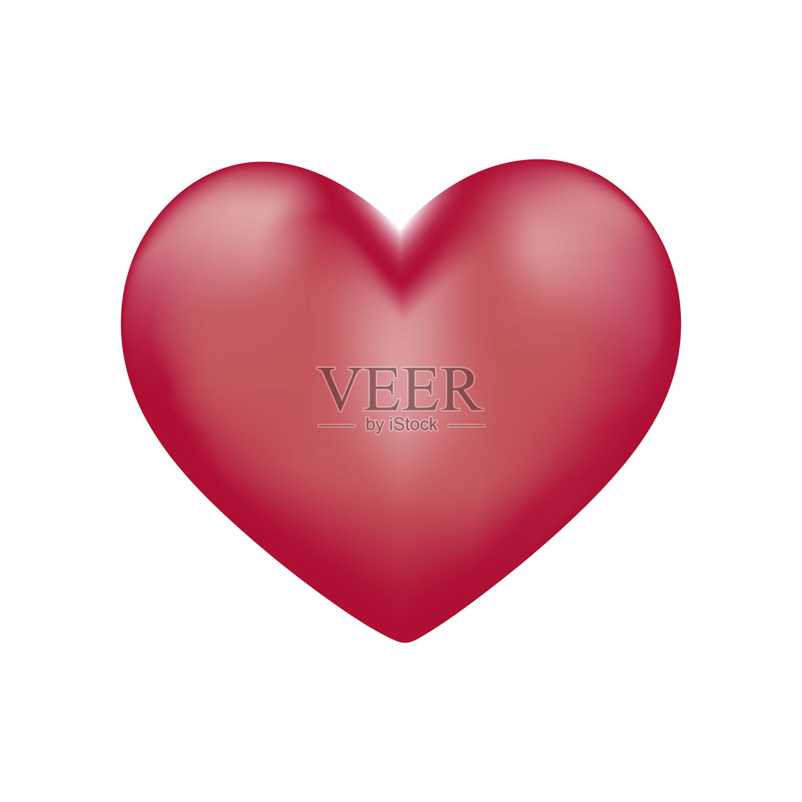 白色背景上的红心。插画图片素材