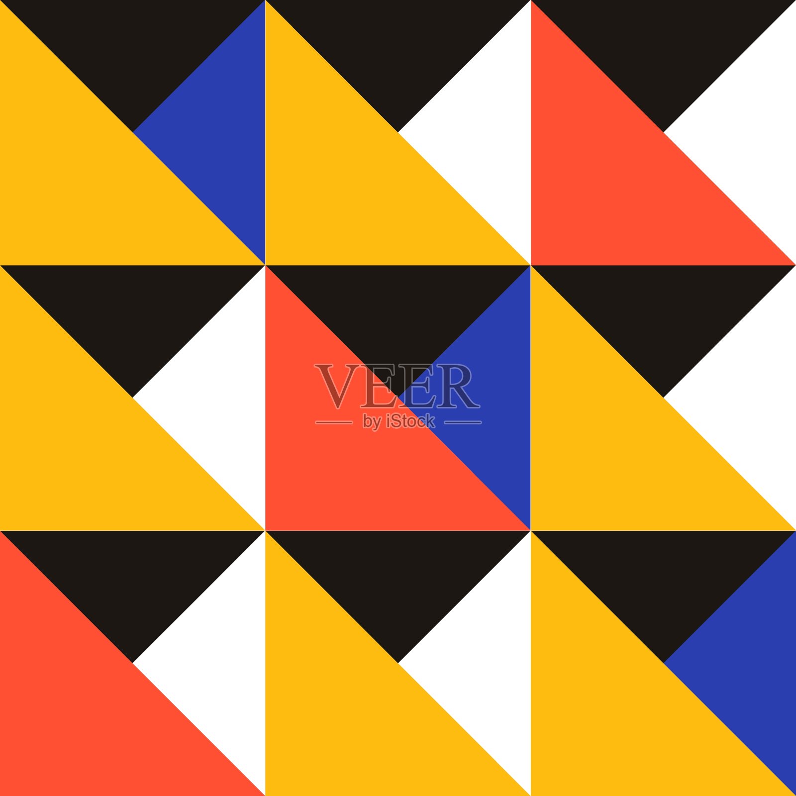 彩色三角形几何无缝矢量图案插画图片素材