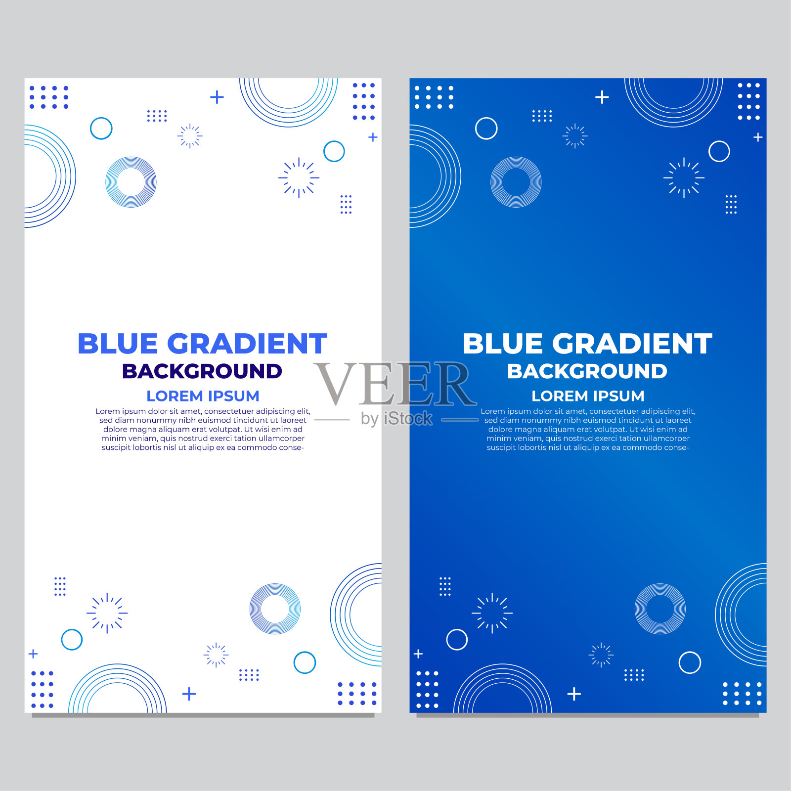 摘要蓝色渐变社交媒体故事模板集合设计设计模板素材