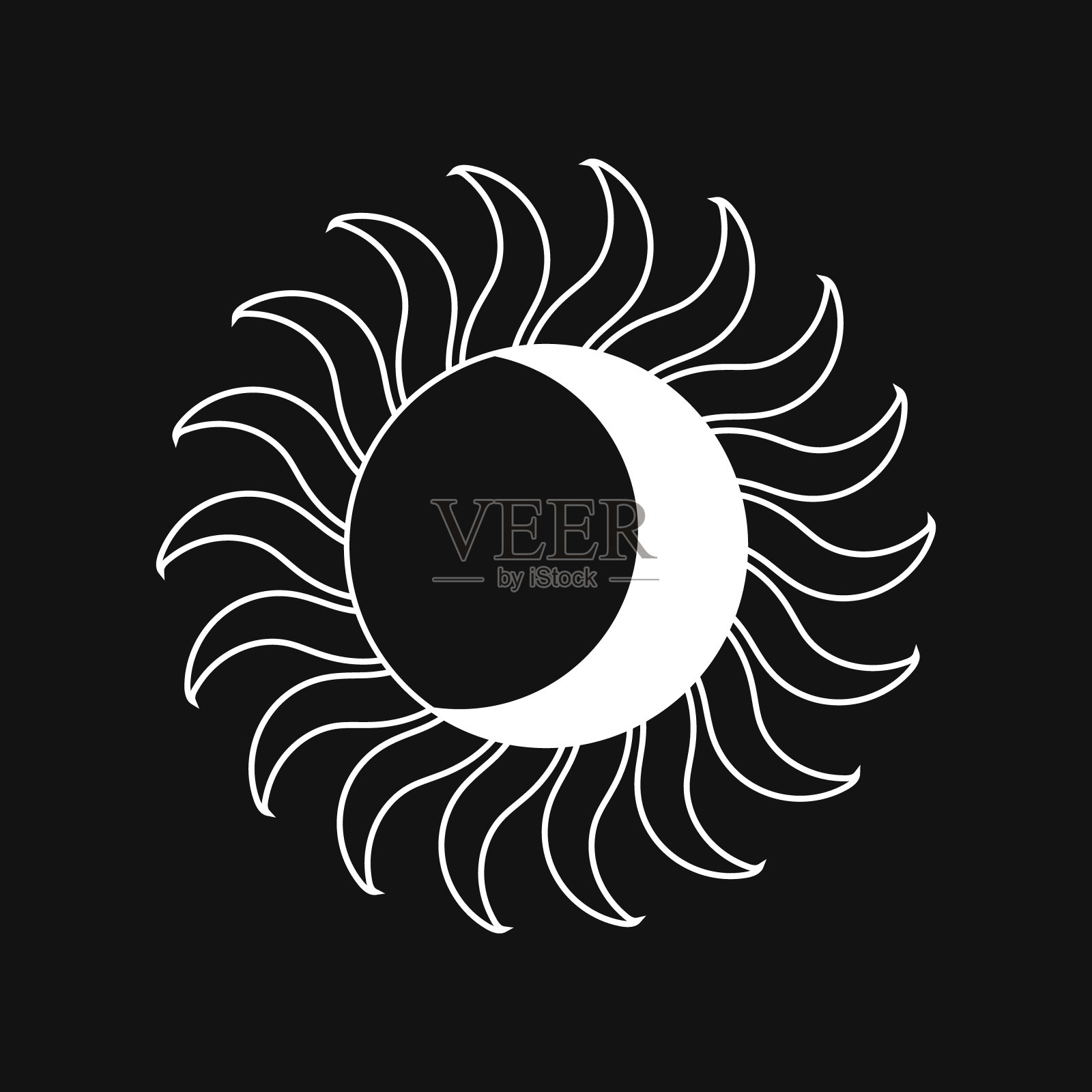 太阳和月亮的图标。剪贴画草图。矢量插图。每股收益10插画图片素材