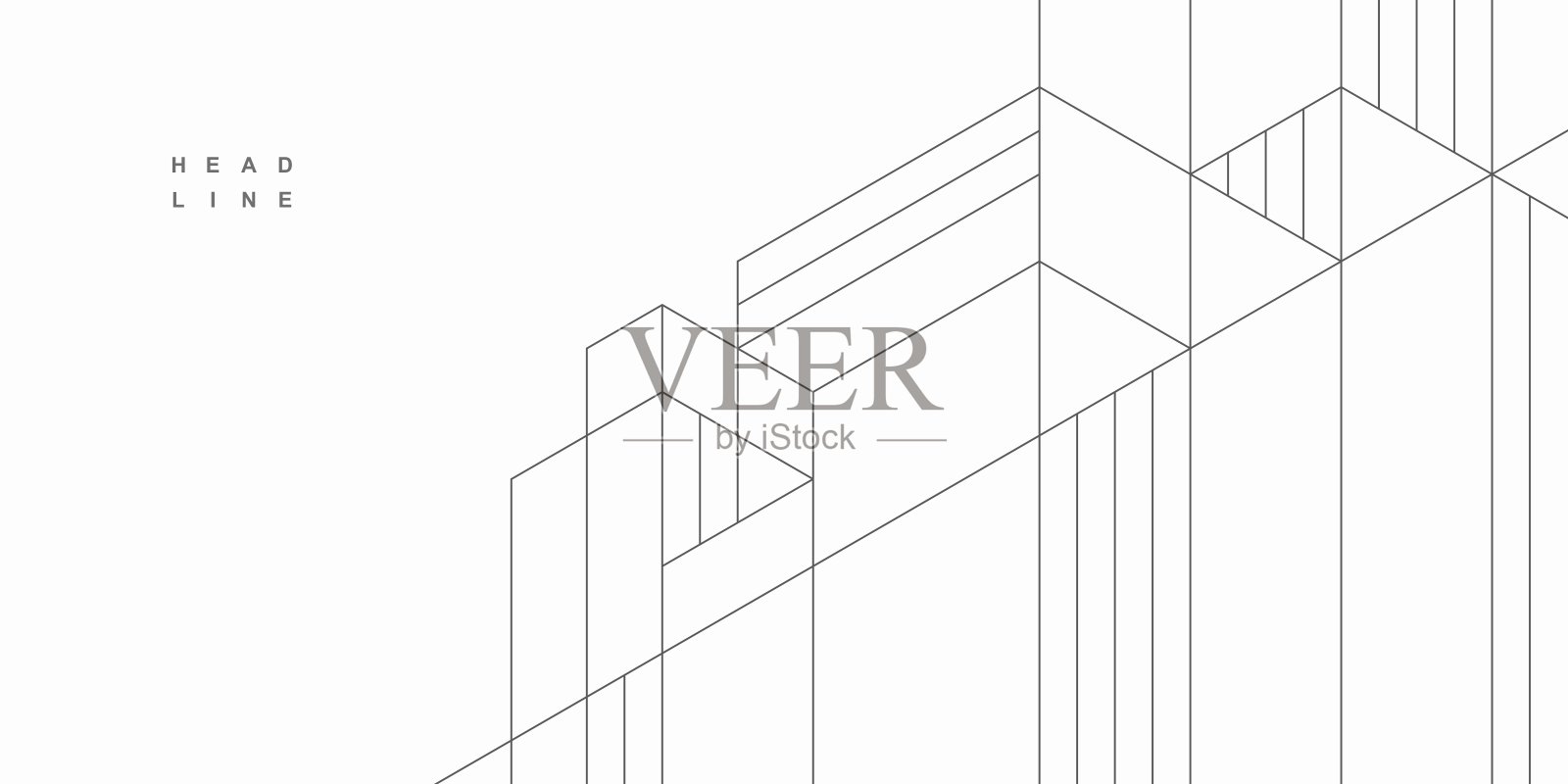 抽象的建筑结构。几何技术背景。插画图片素材