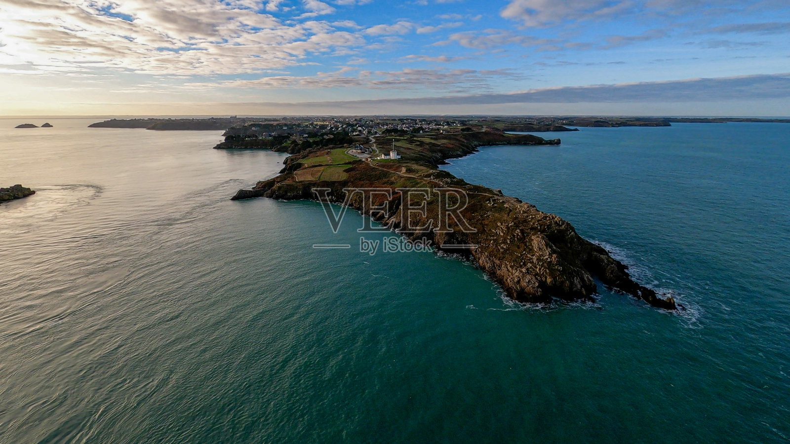 法国布列塔尼的空中射击照片摄影图片