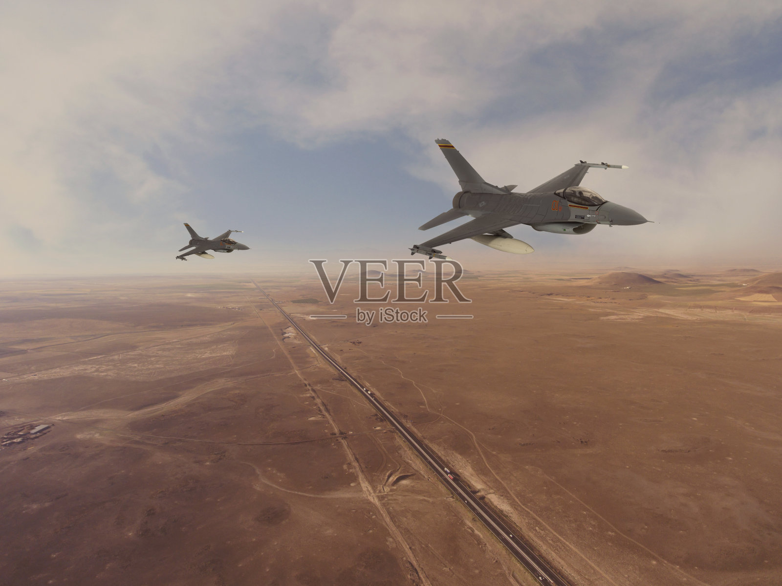 喷气式战斗机飞过盐湖城的高速公路照片摄影图片