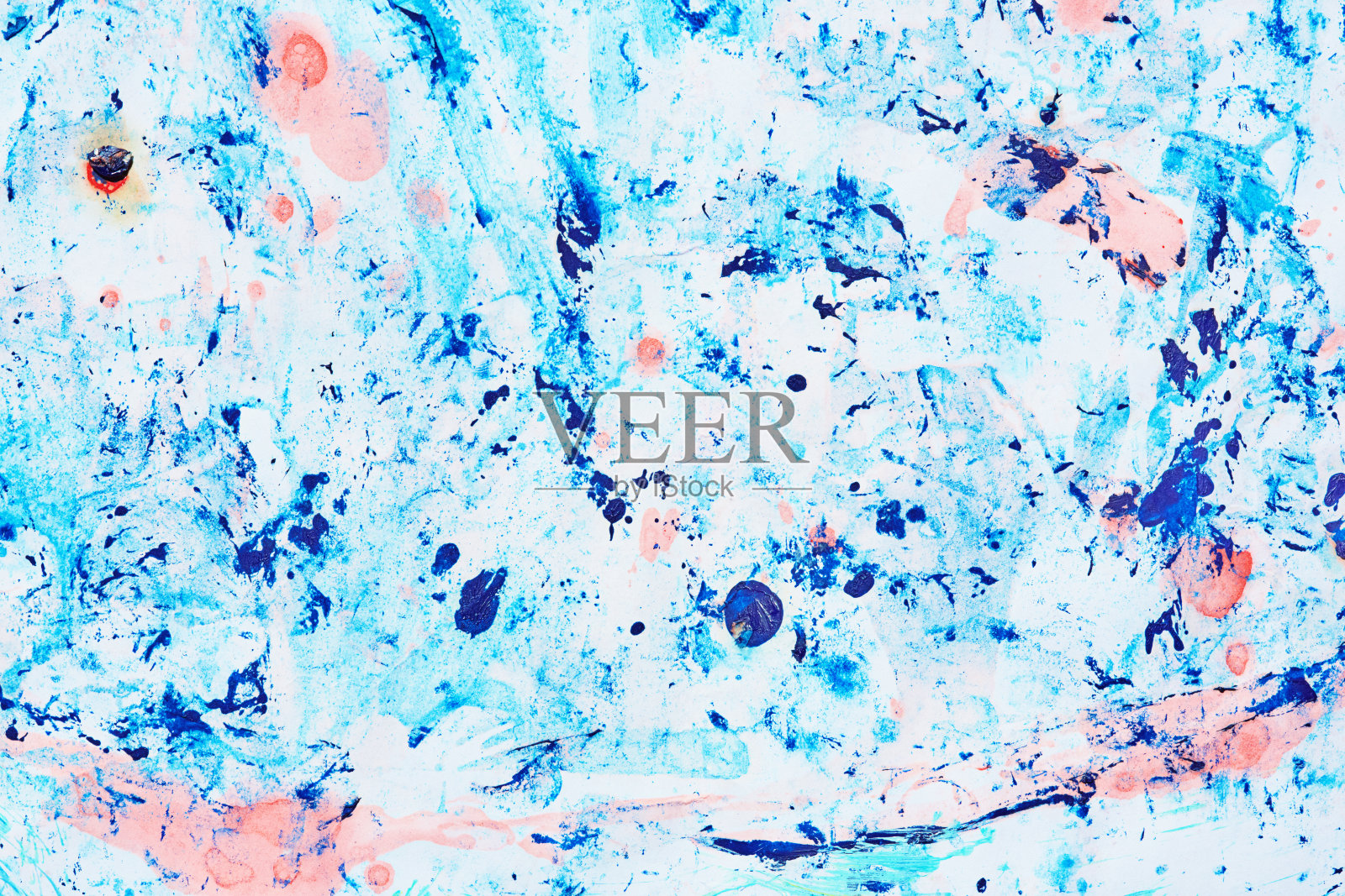 抽象的现代绘画适合用作背景或纹理，色调为蓝色、粉色和橙色照片摄影图片