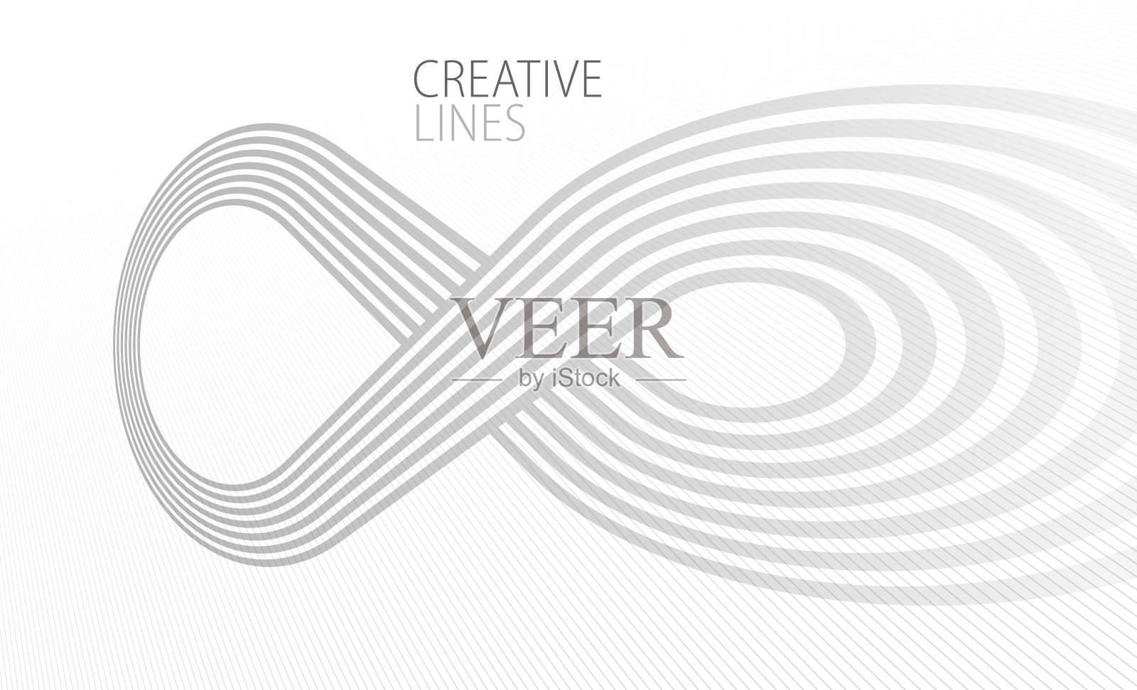 浅灰色线条在三维透视矢量抽象背景，容易和软酷的插图，平滑的运动和优雅的梯度。插画图片素材