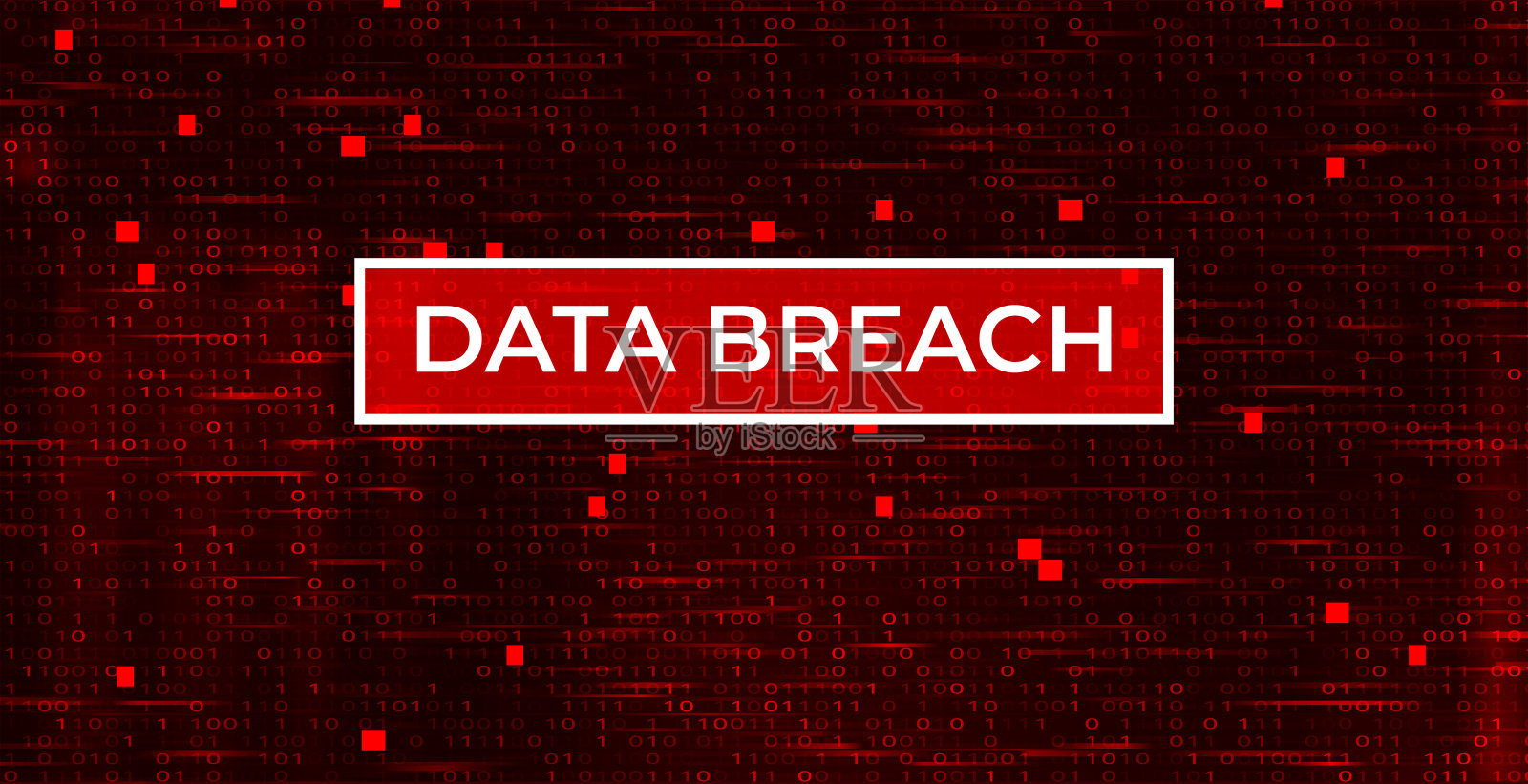 暗红色背景上的数字二进制代码。数据泄露插画图片素材