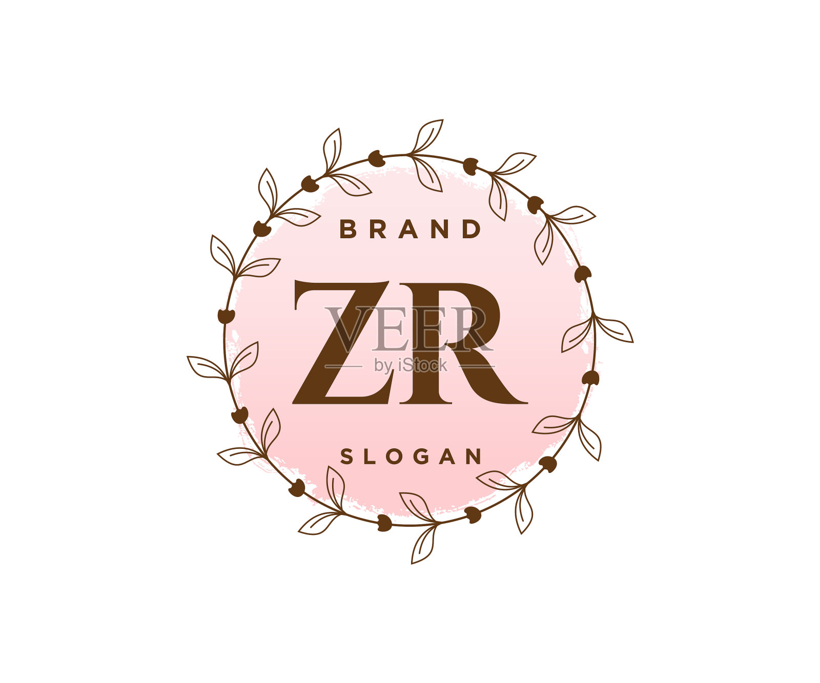 最初的zr女性标志可用于自然沙龙设计元素图片