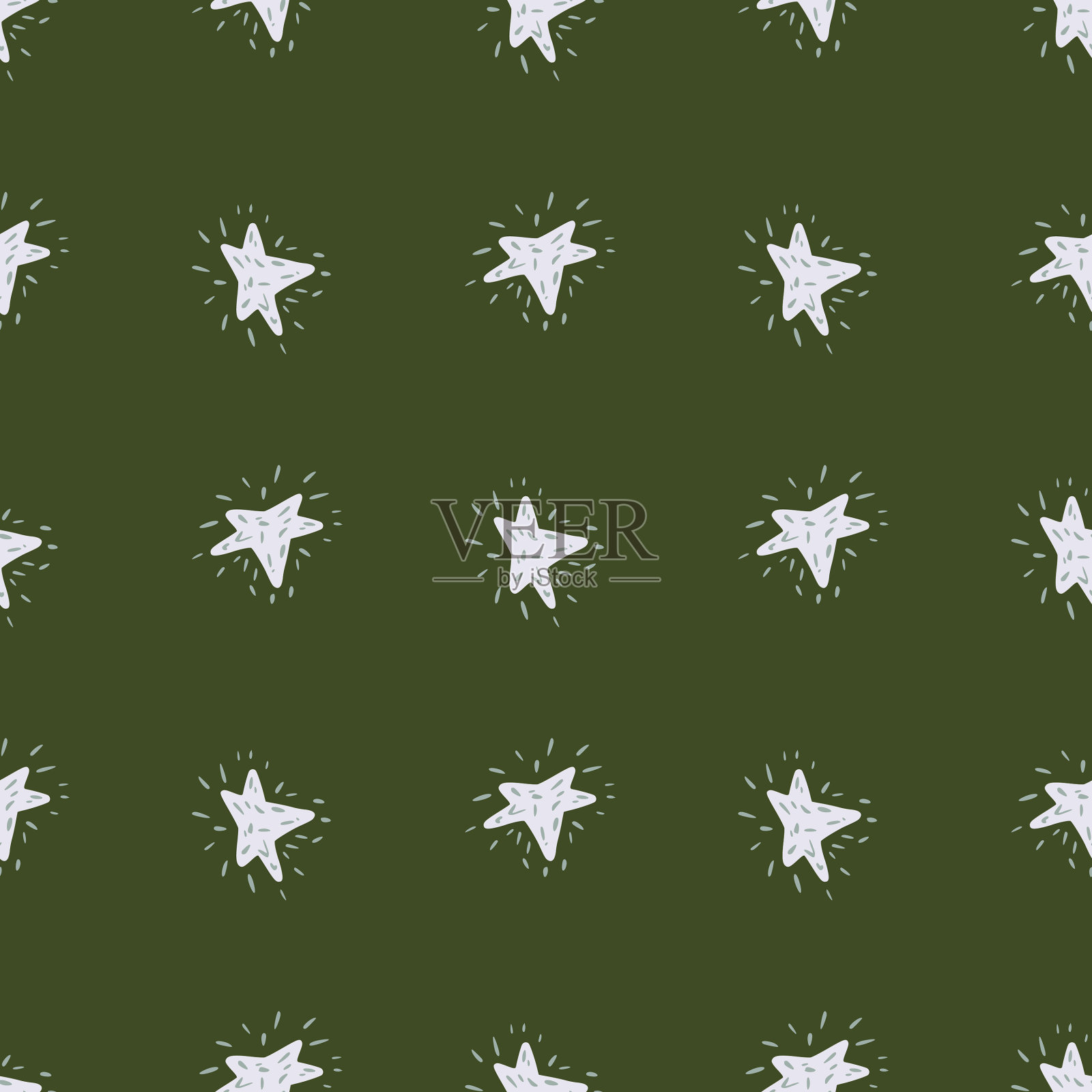 星星无缝图案手绘背景空间插画图片素材