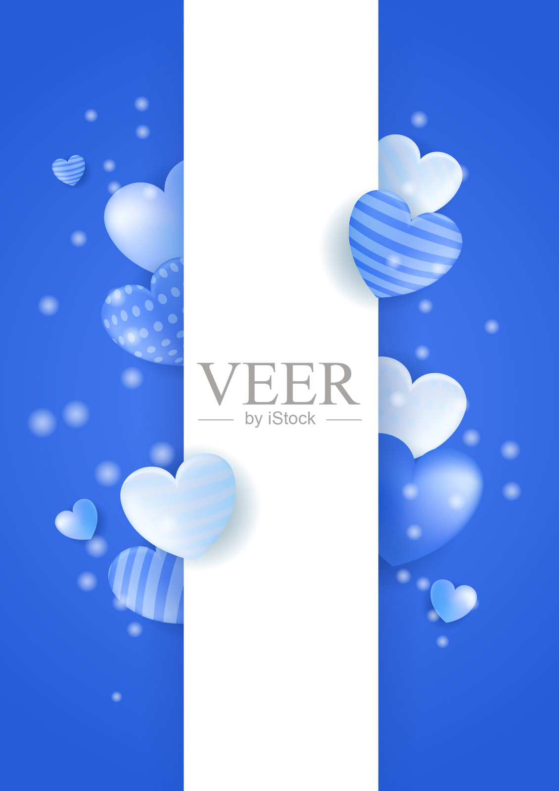 情人蓝爱心背景设计为插画图片素材