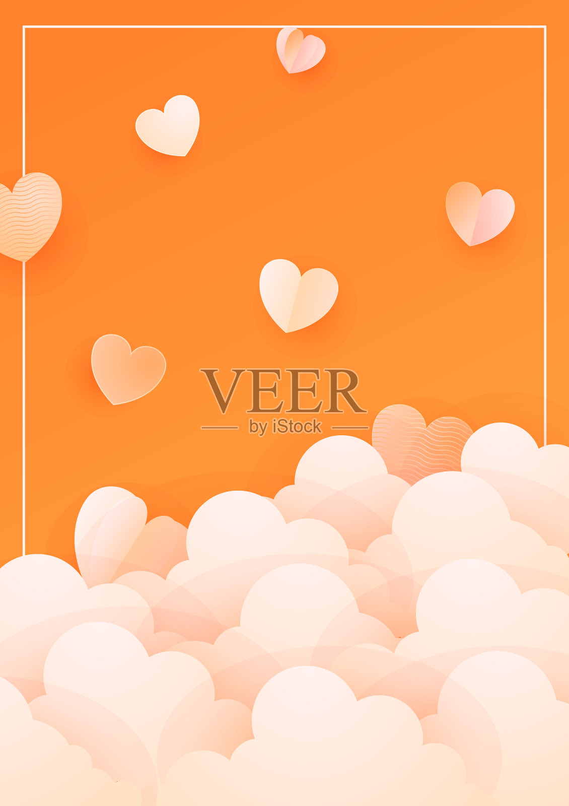 情人节促销背景与心插画图片素材