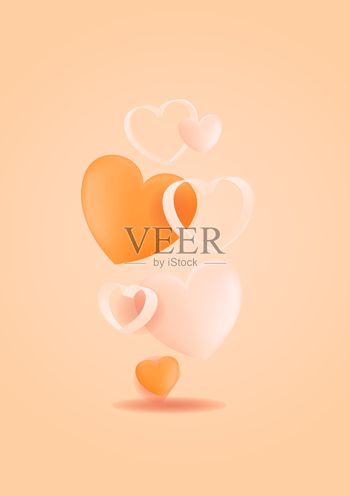 情人节背景与心形插画图片素材